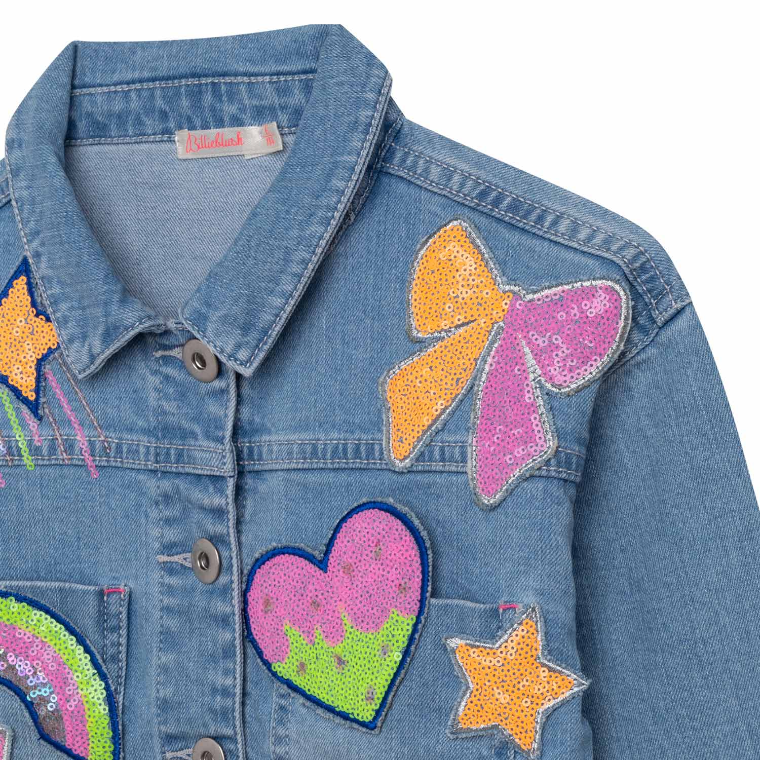 GIACCA DI JEANS CON PATCH COLORATE BAMBINA - annameglio.com abbigliamento moda