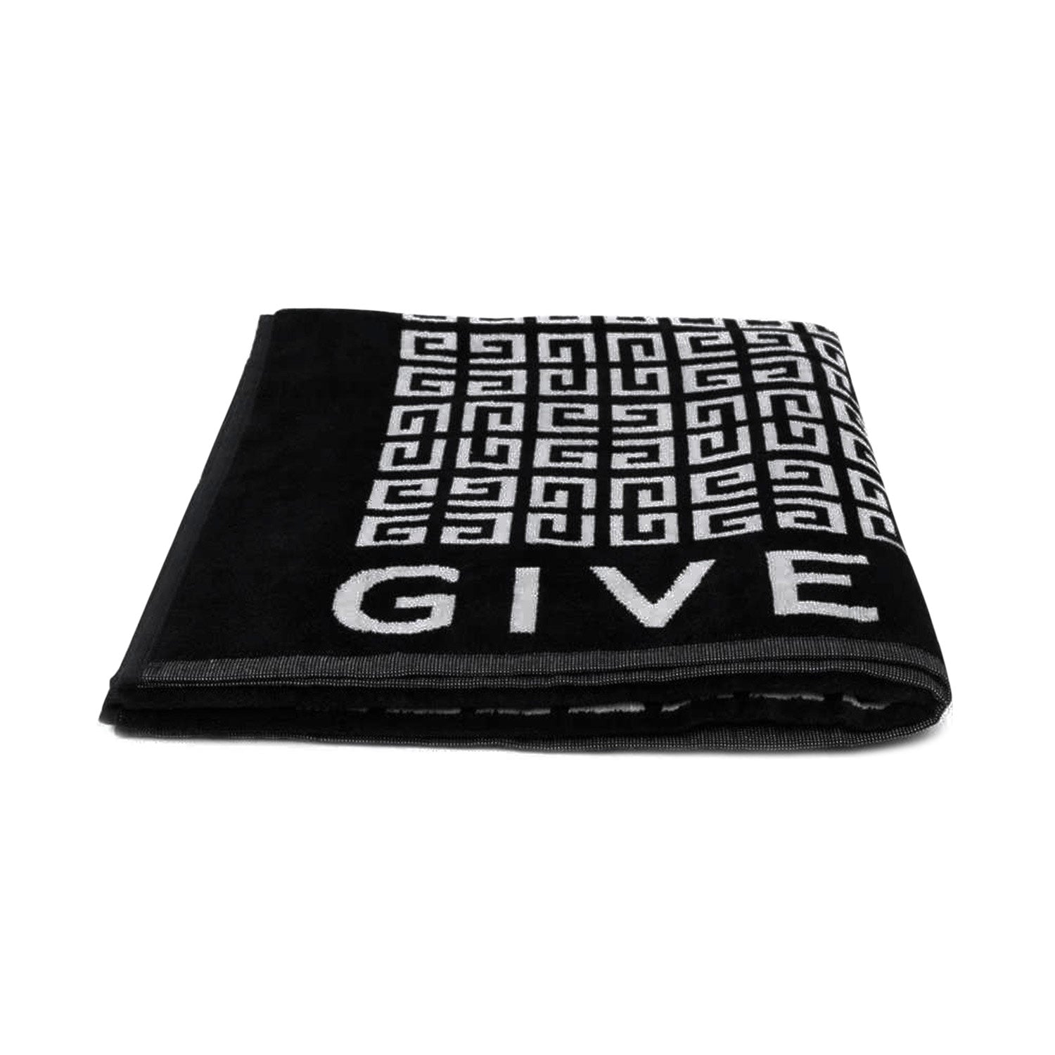 TELO DA MARE NERO CON LOGHI BIANCHI - annameglio.com abbigliamento moda