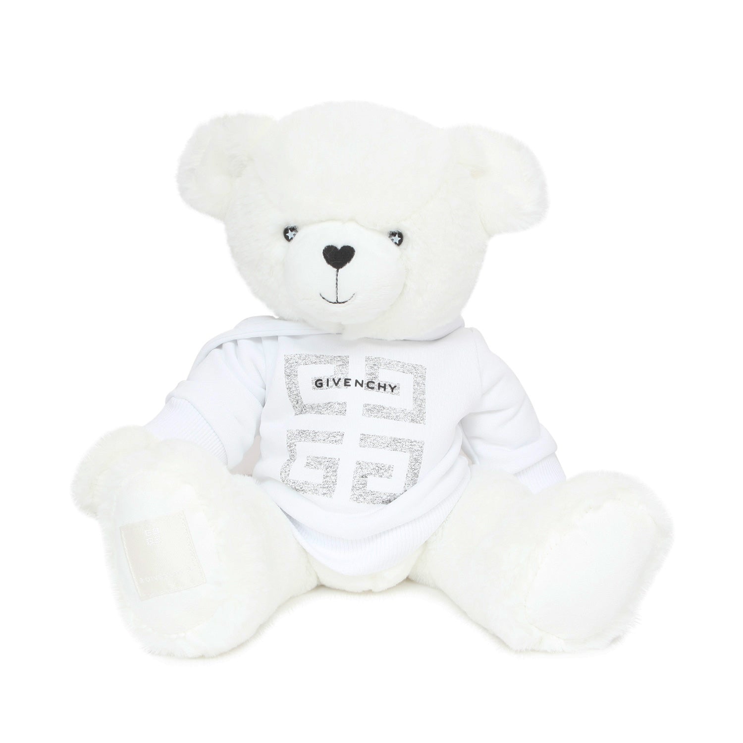 ORSACCHIOTTO PELUCHE BIANCO CON MINI FELPA - annameglio.com abbigliamento moda
