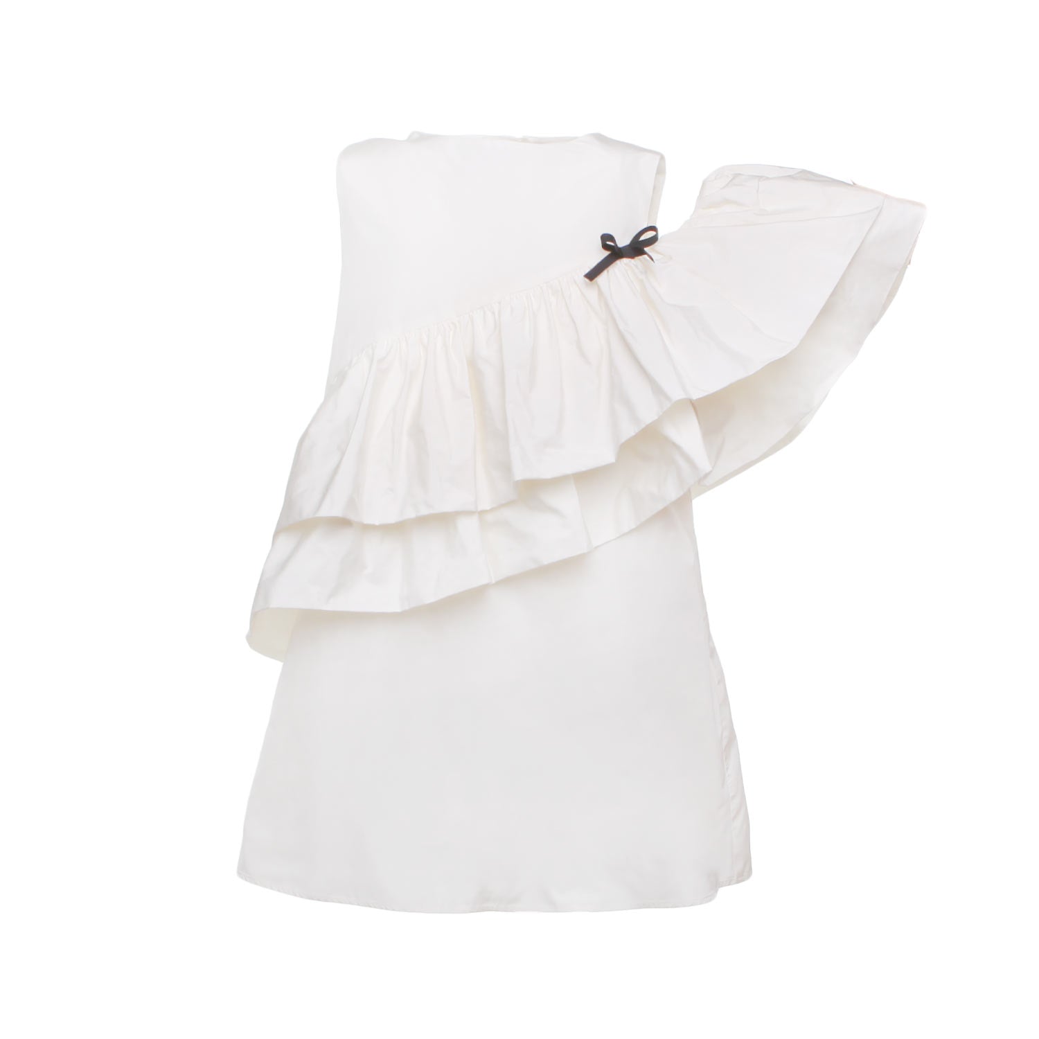 ABITO SMANICATO BIANCO CON BALZE BAMBINA E TEEN - annameglio.com abbigliamento moda