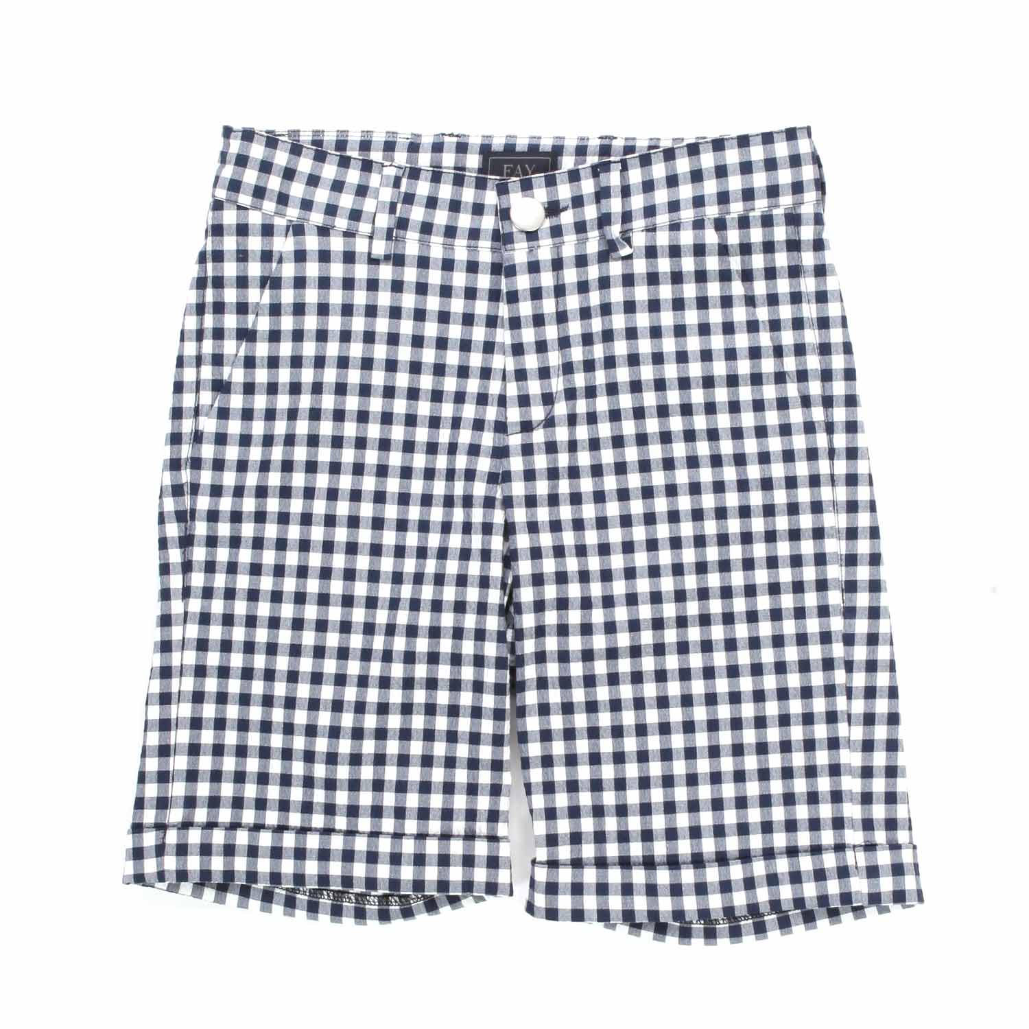 BERMUDA BIANCO E BLU A QUADRETTI BAMBINO - annameglio.com abbigliamento moda