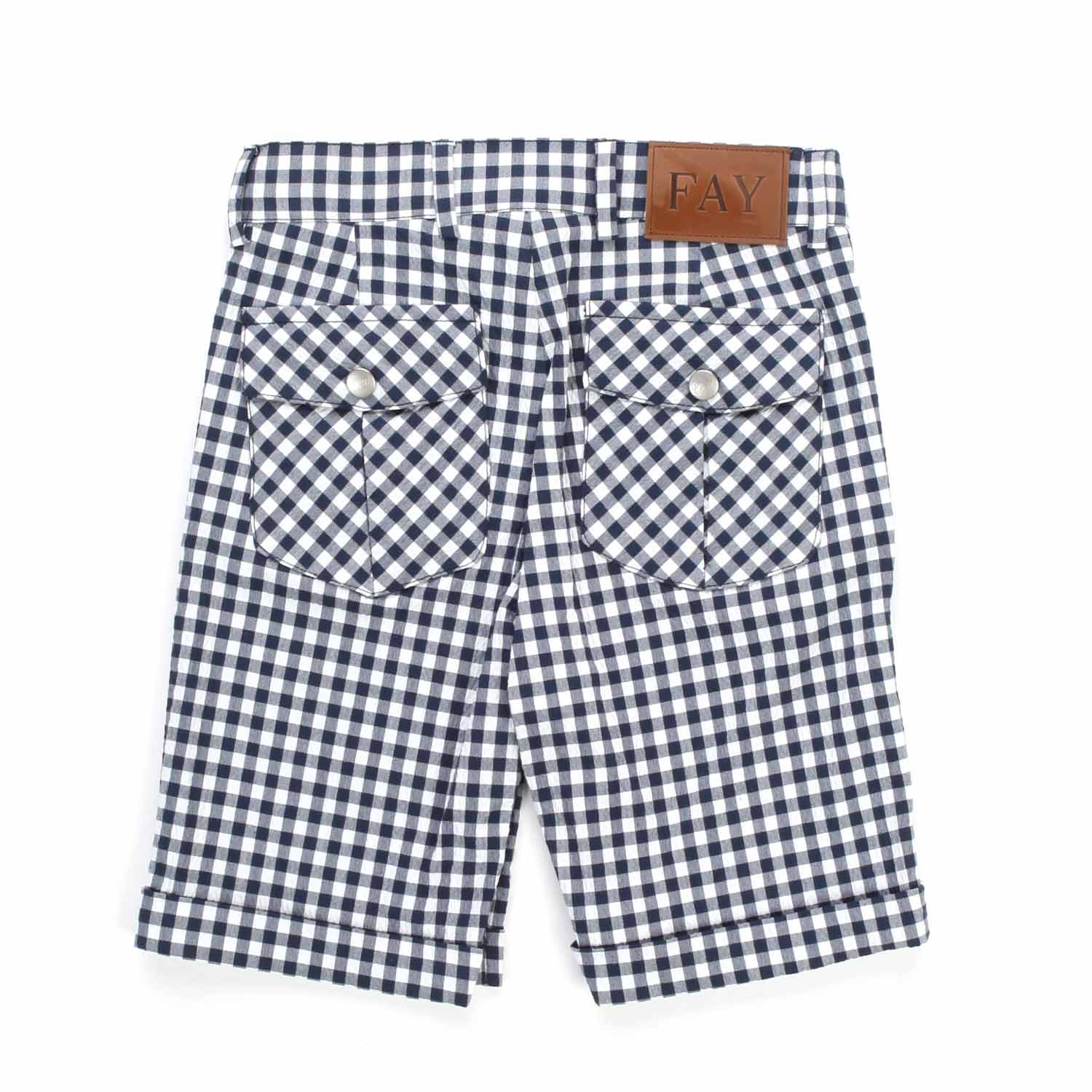 BERMUDA BIANCO E BLU A QUADRETTI BAMBINO - annameglio.com abbigliamento moda