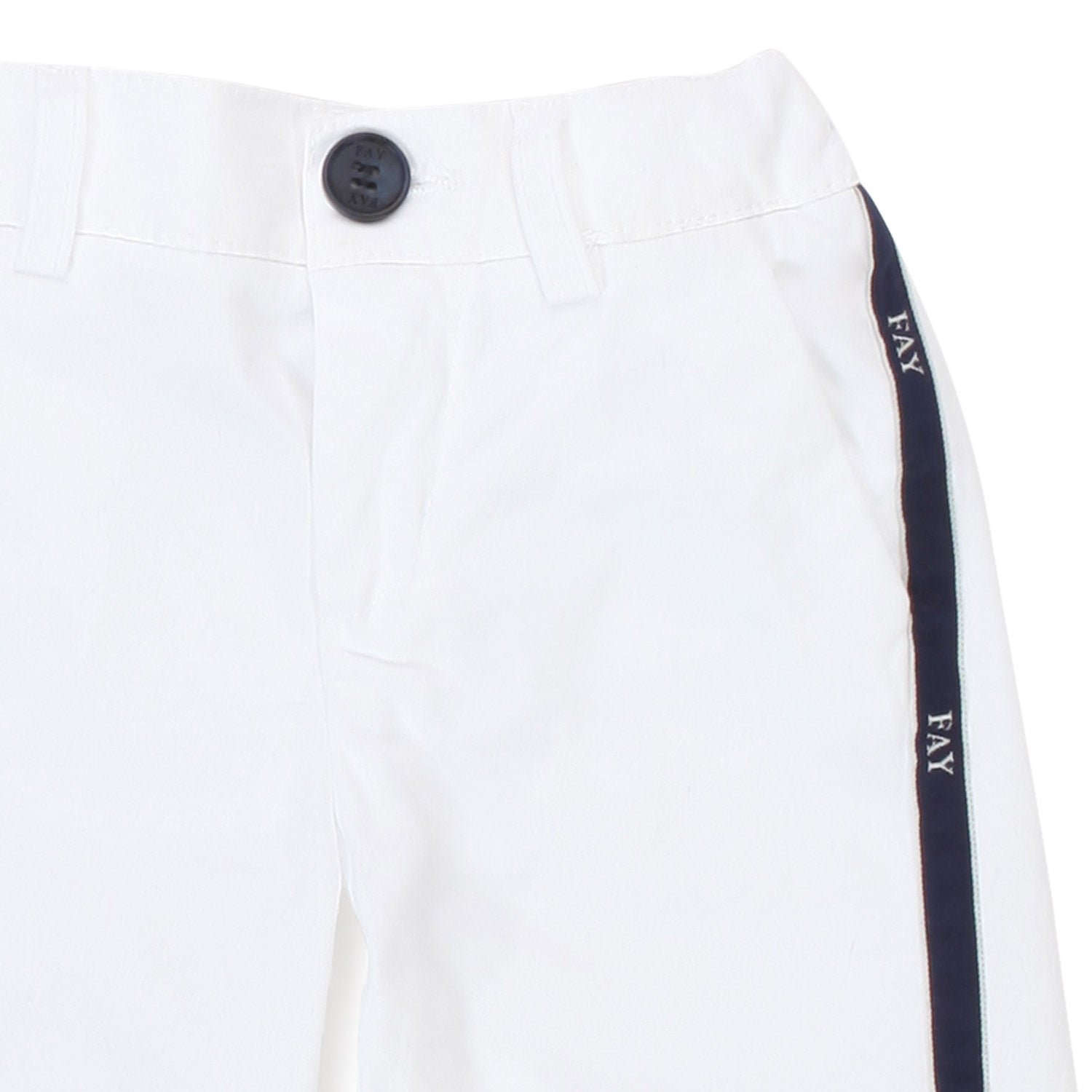 BERMUDA BIANCO CON STISCE BLU BAMBINO E BEBÈ - annameglio.com abbigliamento moda