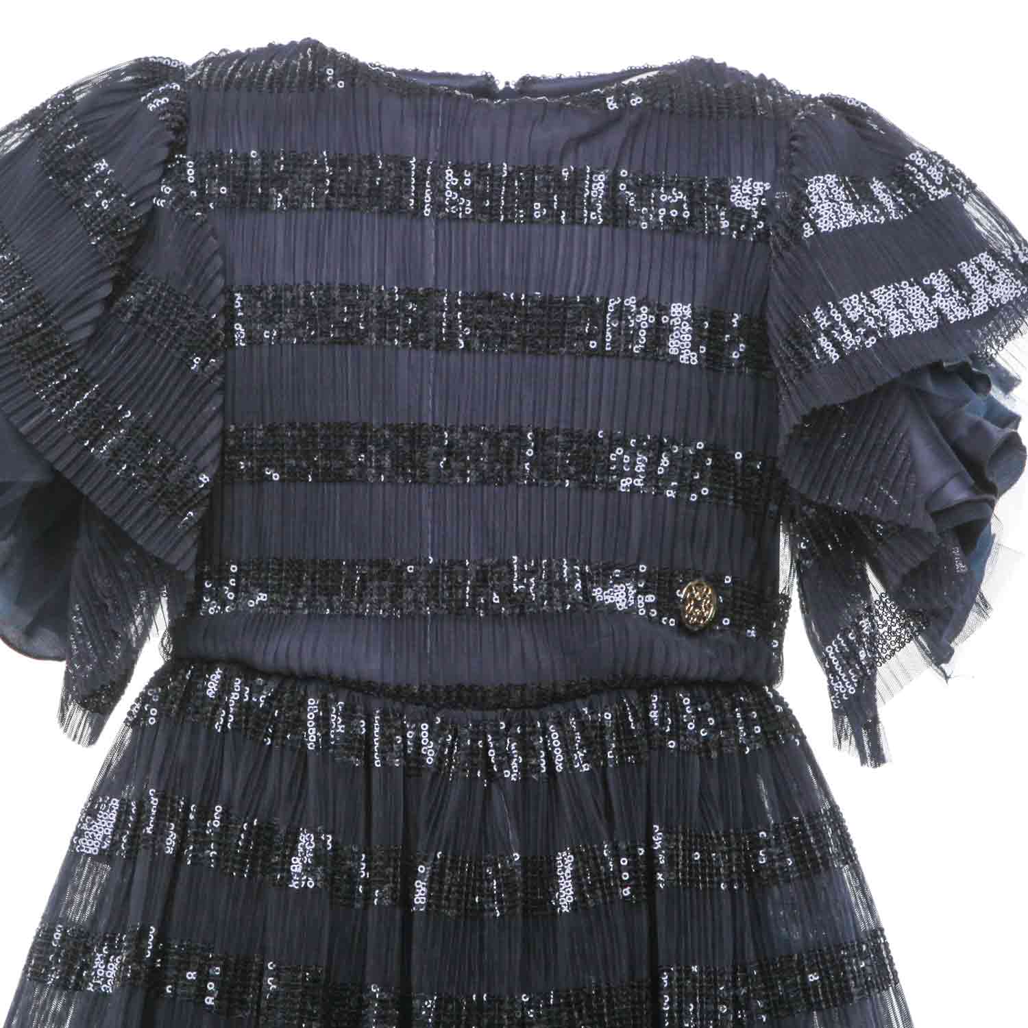 ABITO TULLE BLU CON PAILLETTES BAMBINA E TEEN - annameglio.com abbigliamento moda