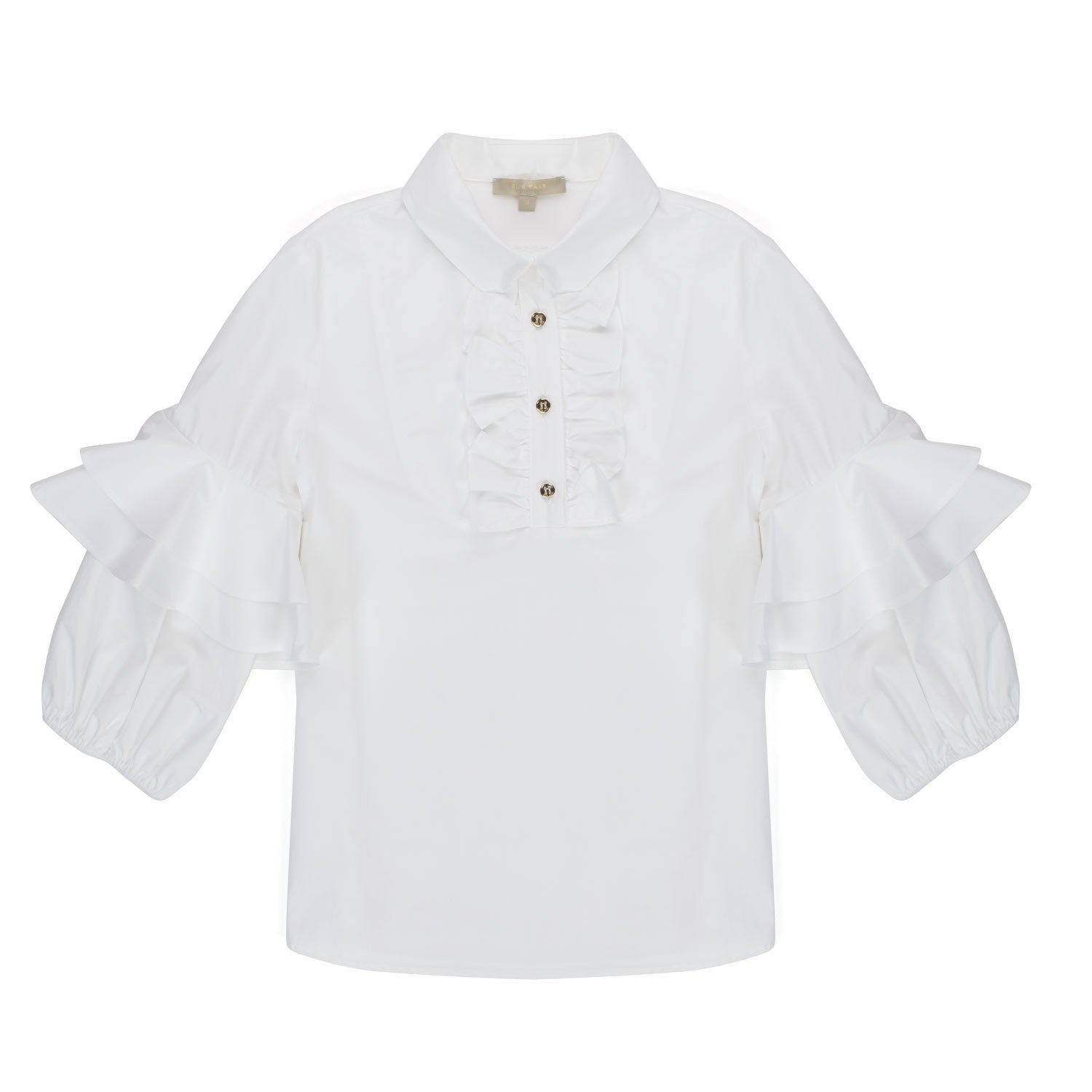 CAMICIA BIANCA A CASACCA CON FIOCCO BLU - annameglio.com abbigliamento moda