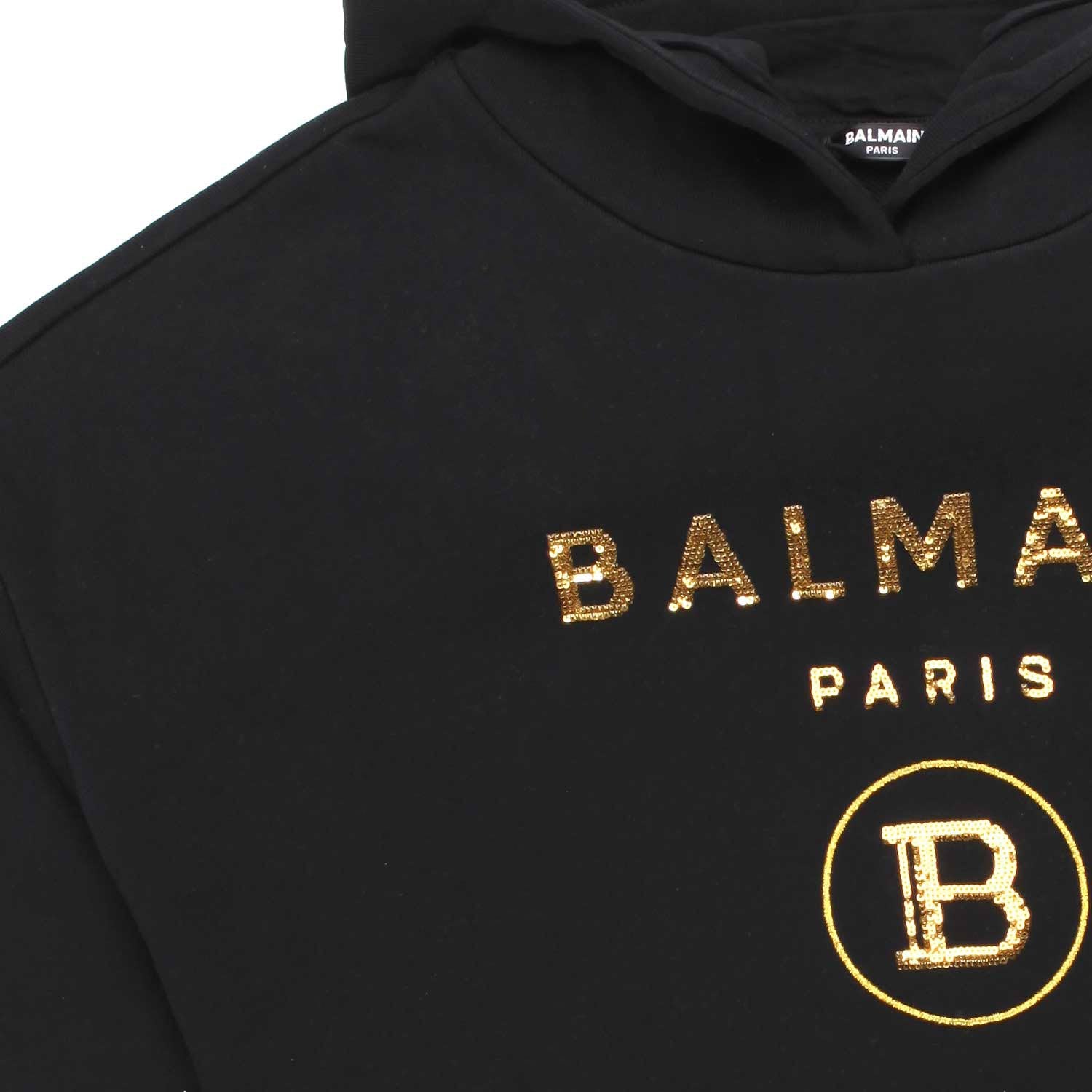 FELPA NERA CON LOGO ORO GIRL - annameglio.com abbigliamento moda