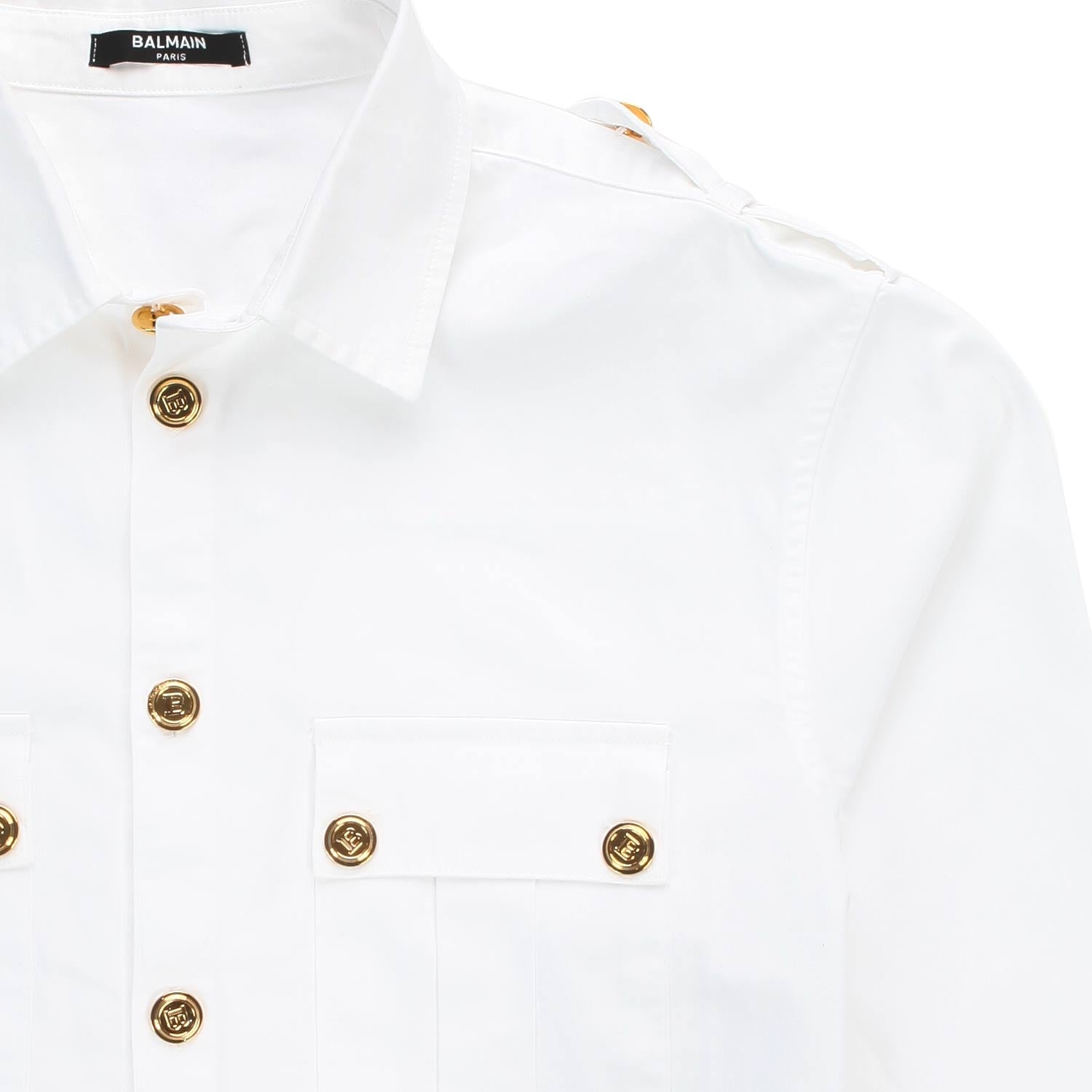 CAMICIA BIANCA CON BOTTONI ORO BAMBINA TEEN - annameglio.com abbigliamento moda