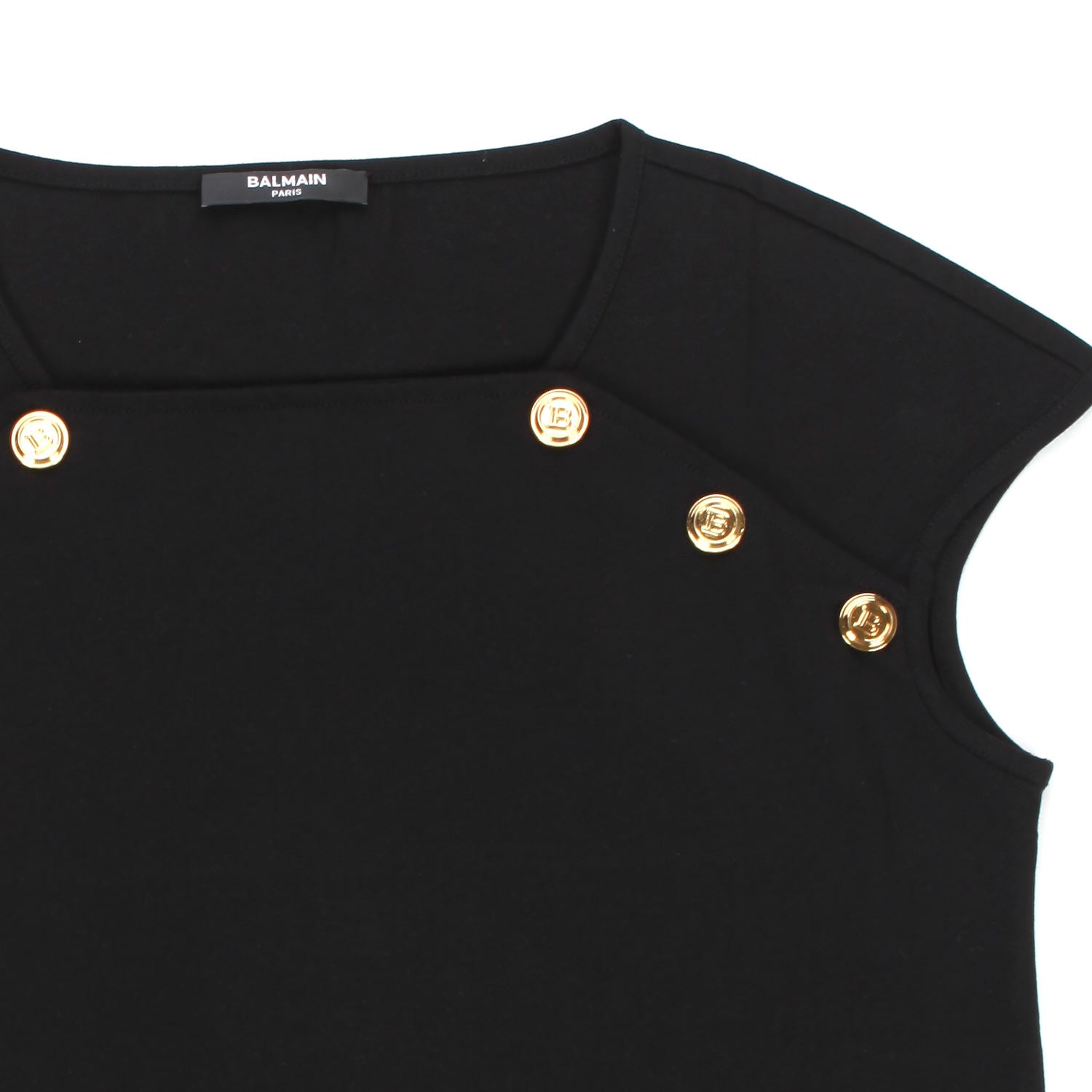 T-SHIRT NERA CON BOTTONI ORO BAMBINA TEEN - annameglio.com abbigliamento moda
