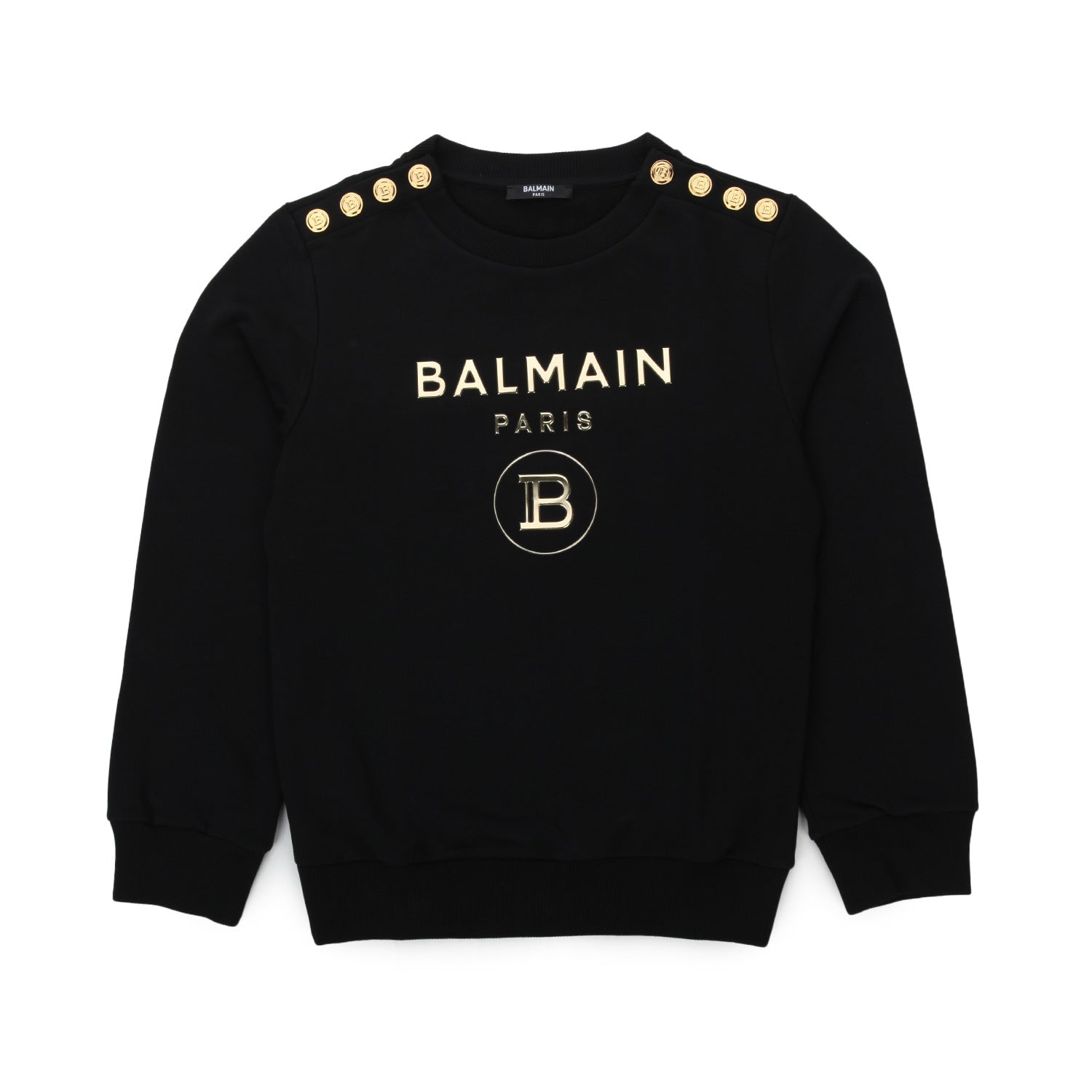 FELPA NERA CON BOTTONI ORO BAMBINA E TEEN - annameglio.com abbigliamento moda