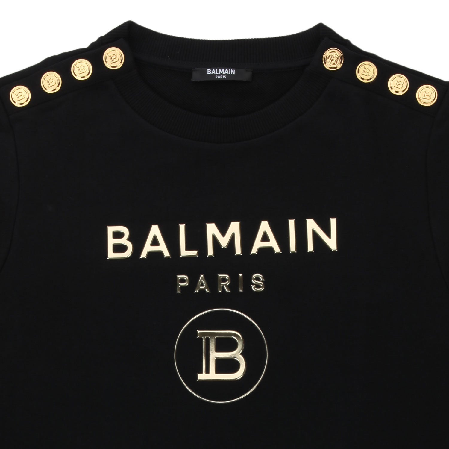 FELPA NERA CON BOTTONI ORO BAMBINA E TEEN - annameglio.com abbigliamento moda