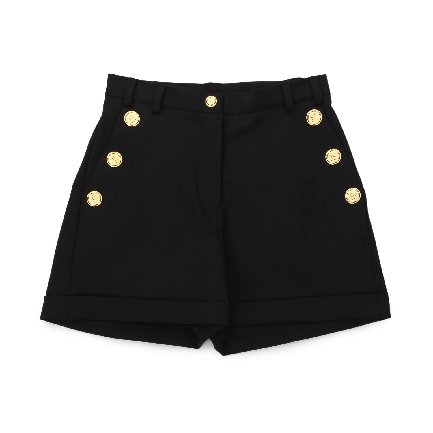 SHORTS NERI CON BOTTONI ORO GIRL - annameglio.com abbigliamento moda