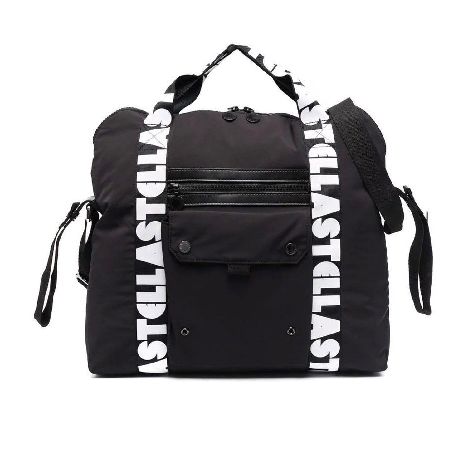 BORSA FASCIATOIO NERA CON LOGHI BIANCHI - annameglio.com abbigliamento moda