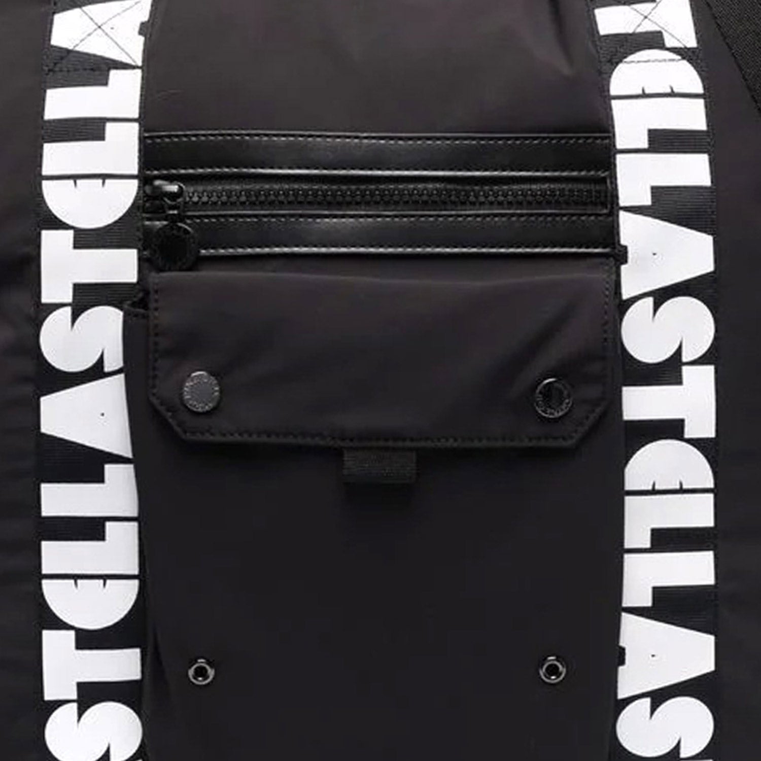 BORSA FASCIATOIO NERA CON LOGHI BIANCHI - annameglio.com abbigliamento moda