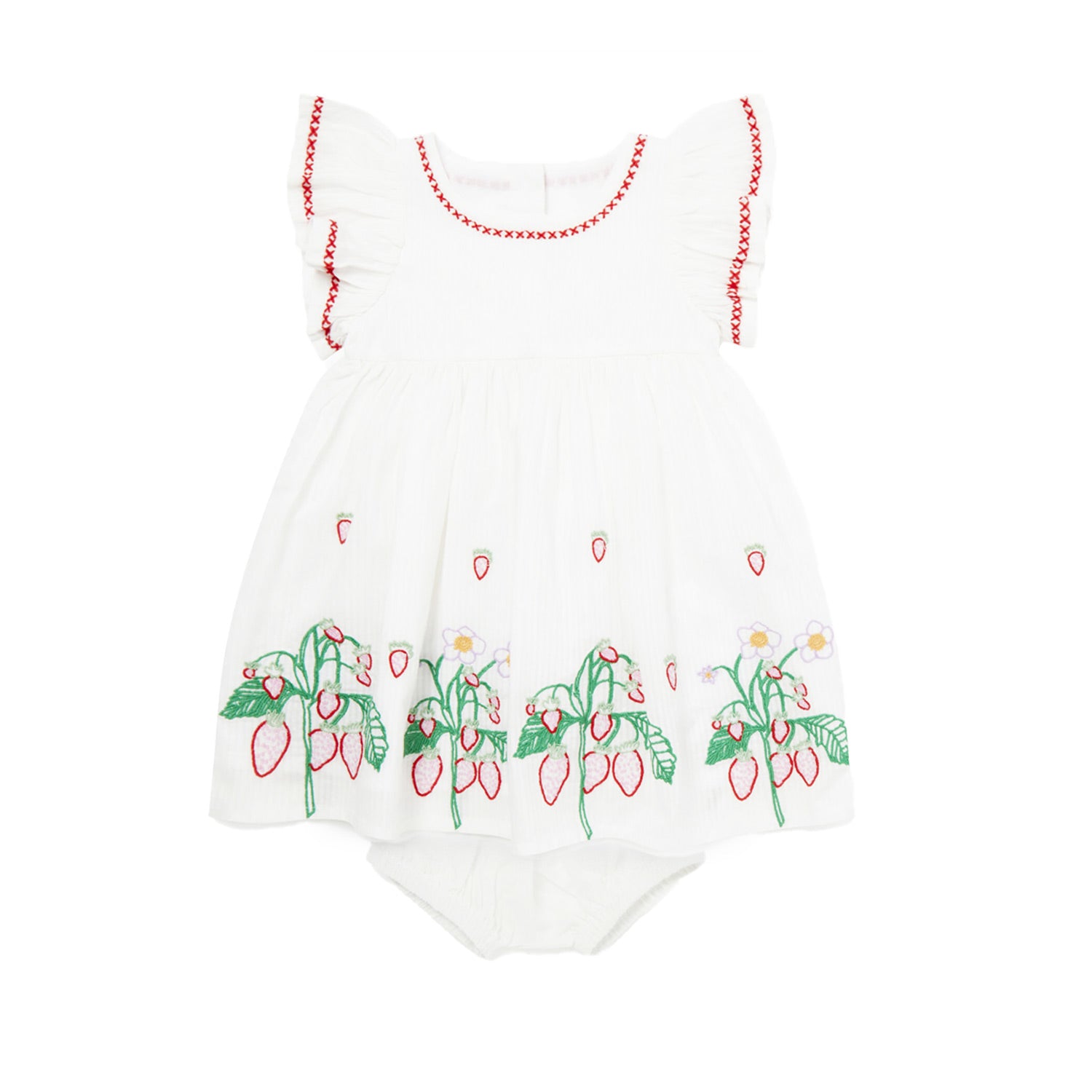 VESTITINO BIANCO CON CULOTTE BAMBINA BEBÈ - annameglio.com abbigliamento moda