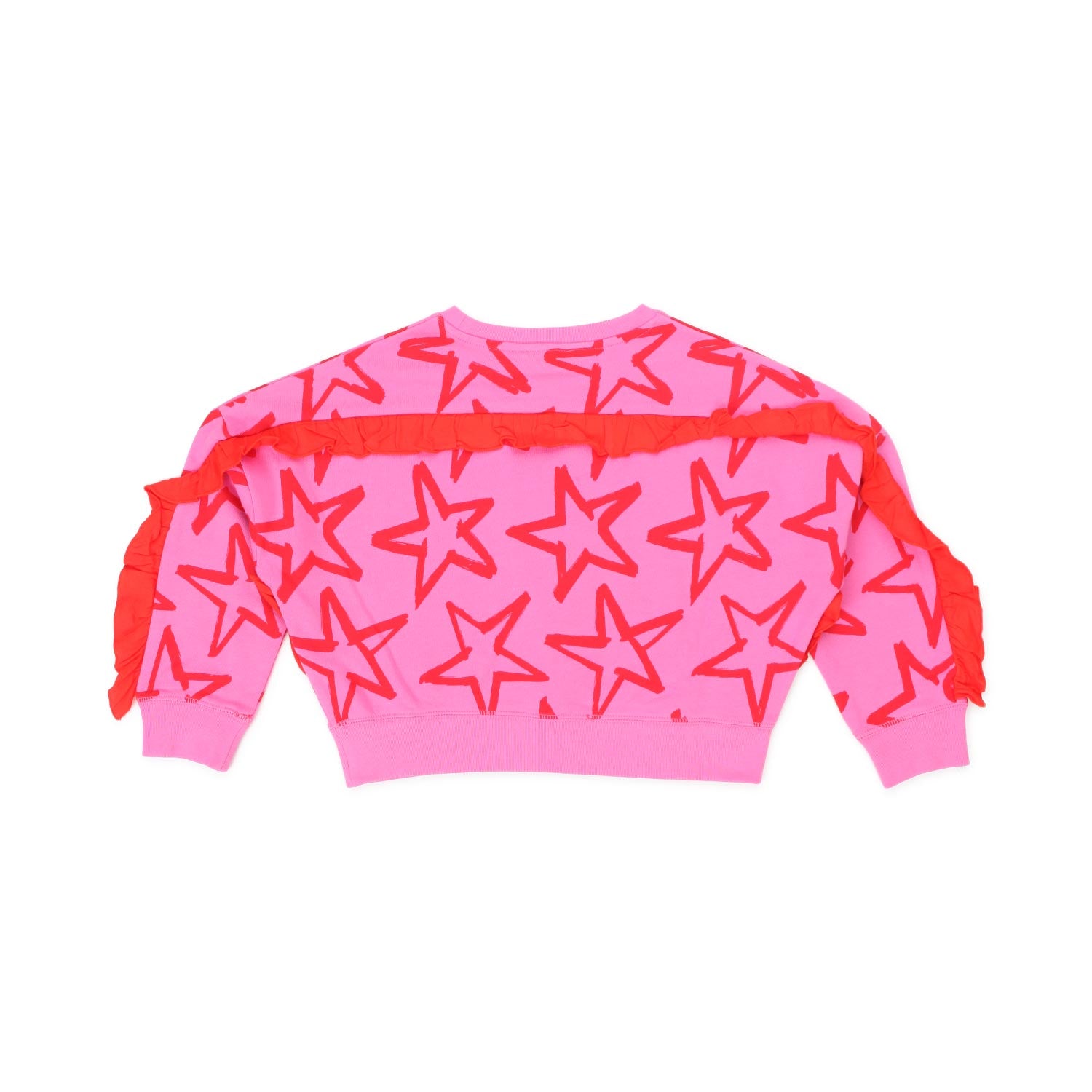 FELPA CROPPED ROSA CON STELLE ROSSE - annameglio.com abbigliamento moda