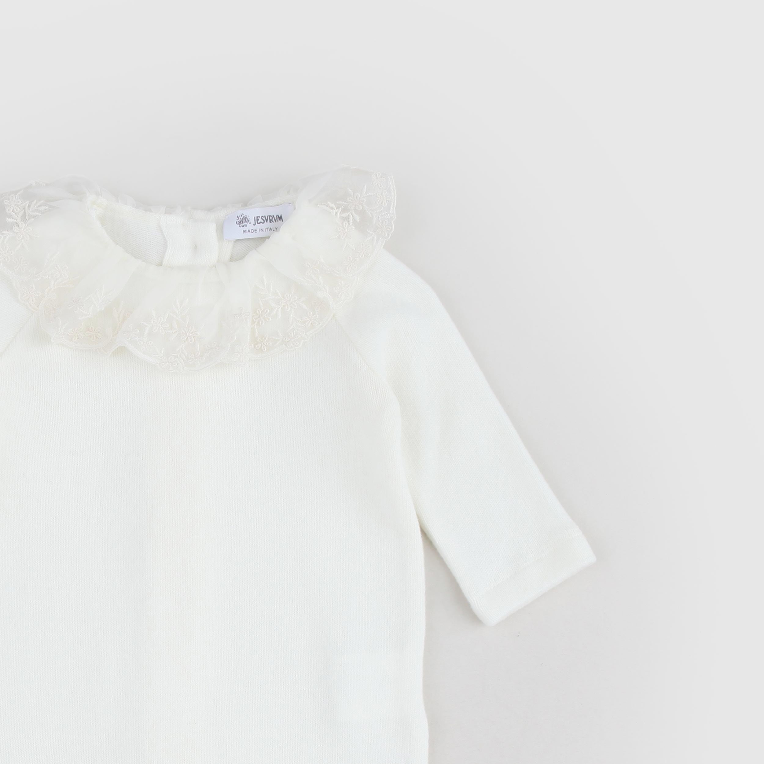 Pagliaccetto Bianco Con Pizzo Firmato JESURUM