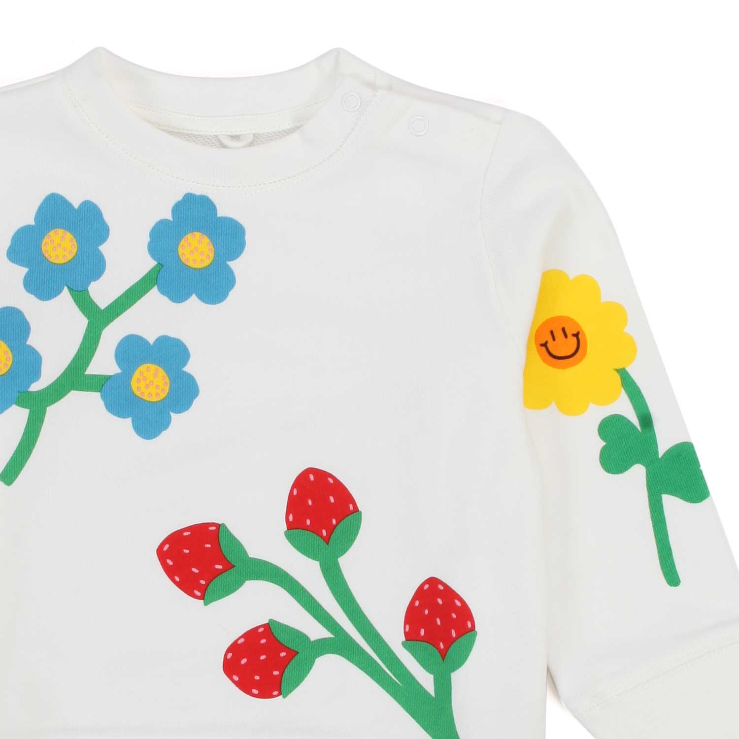 FELPA BIANCA CON FIORI BAMBINA E BEBÈ - annameglio.com abbigliamento moda