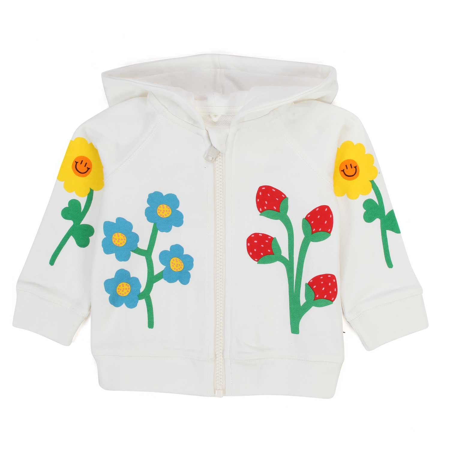 FELPA BIANCA CON FIORI MULTICOLOR BAMBINA BABY - annameglio.com abbigliamento moda