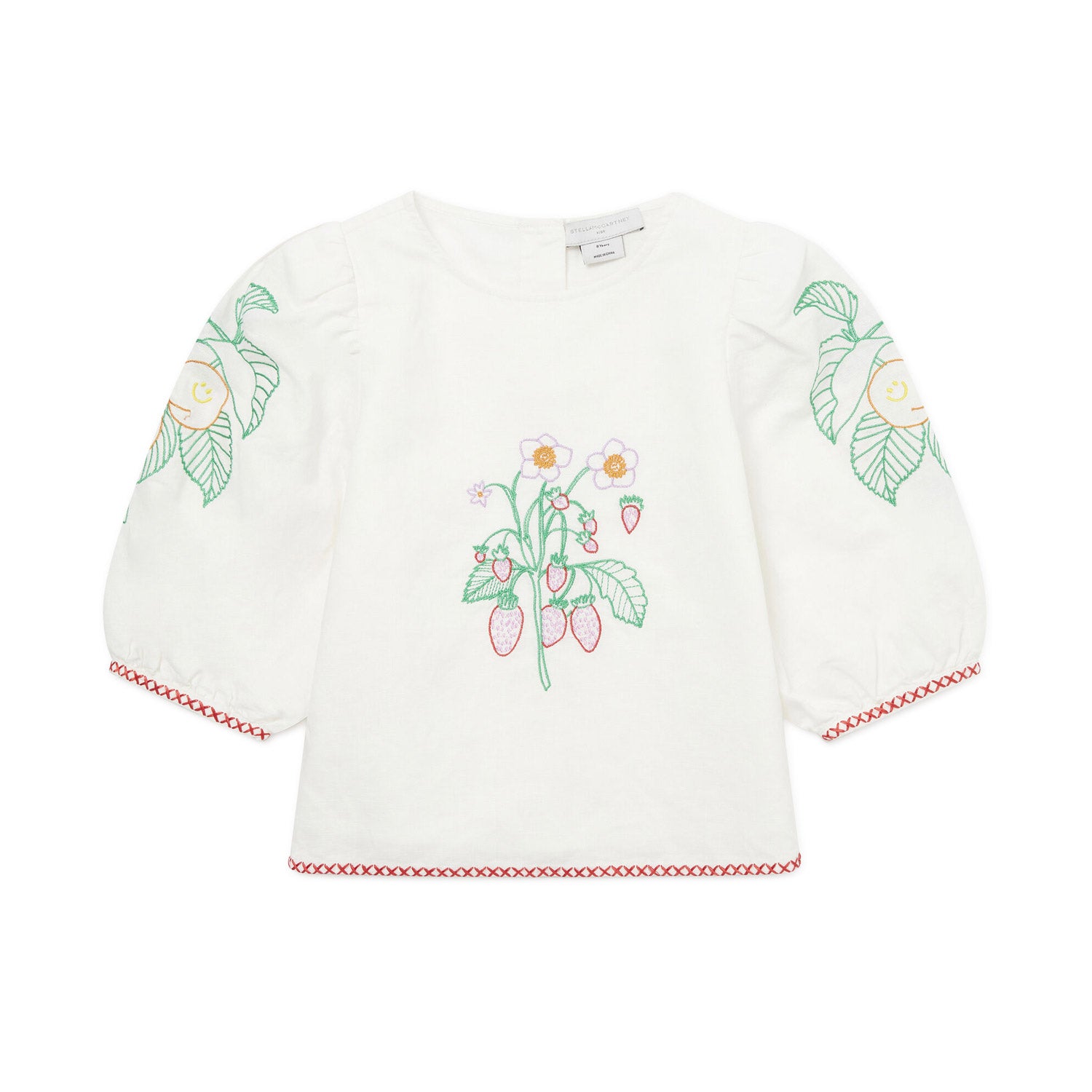 BLUSA PANNA CON FIORI RICAMATI BAMBINA E TEEN - annameglio.com abbigliamento moda