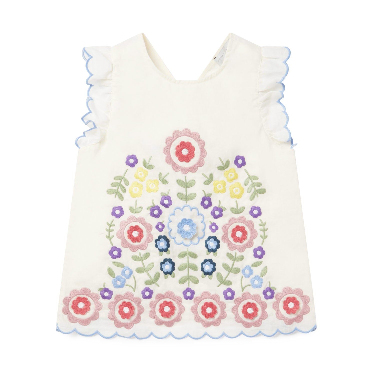 TOP RAMIA BIANCO CON FIORI RICAMATI BAMBINA E TEEN - annameglio.com abbigliamento moda