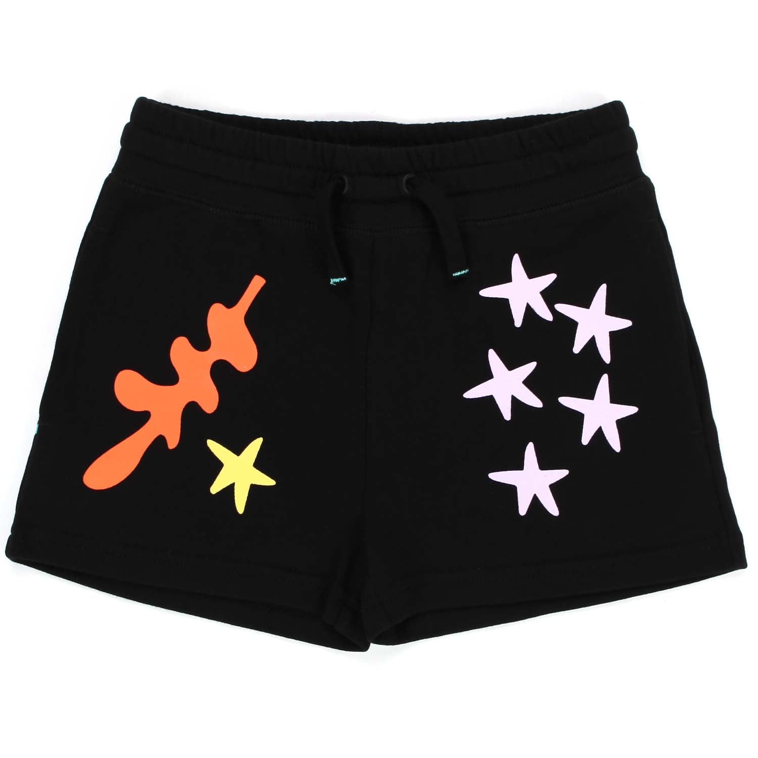 SHORTS NERI IN FELPA CON STAMPE BAMBINA E TEEN - annameglio.com abbigliamento moda