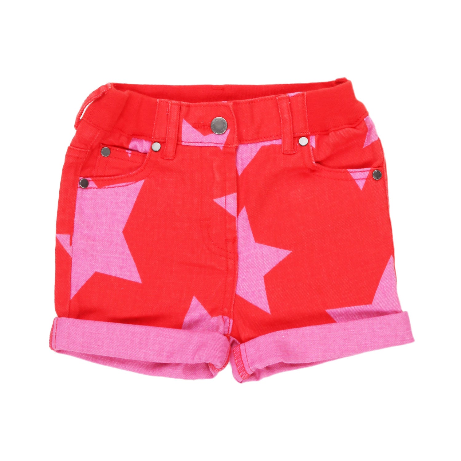 SHORTS ROSSI CON STELLE ROSA BAMBINA BABY - annameglio.com abbigliamento moda