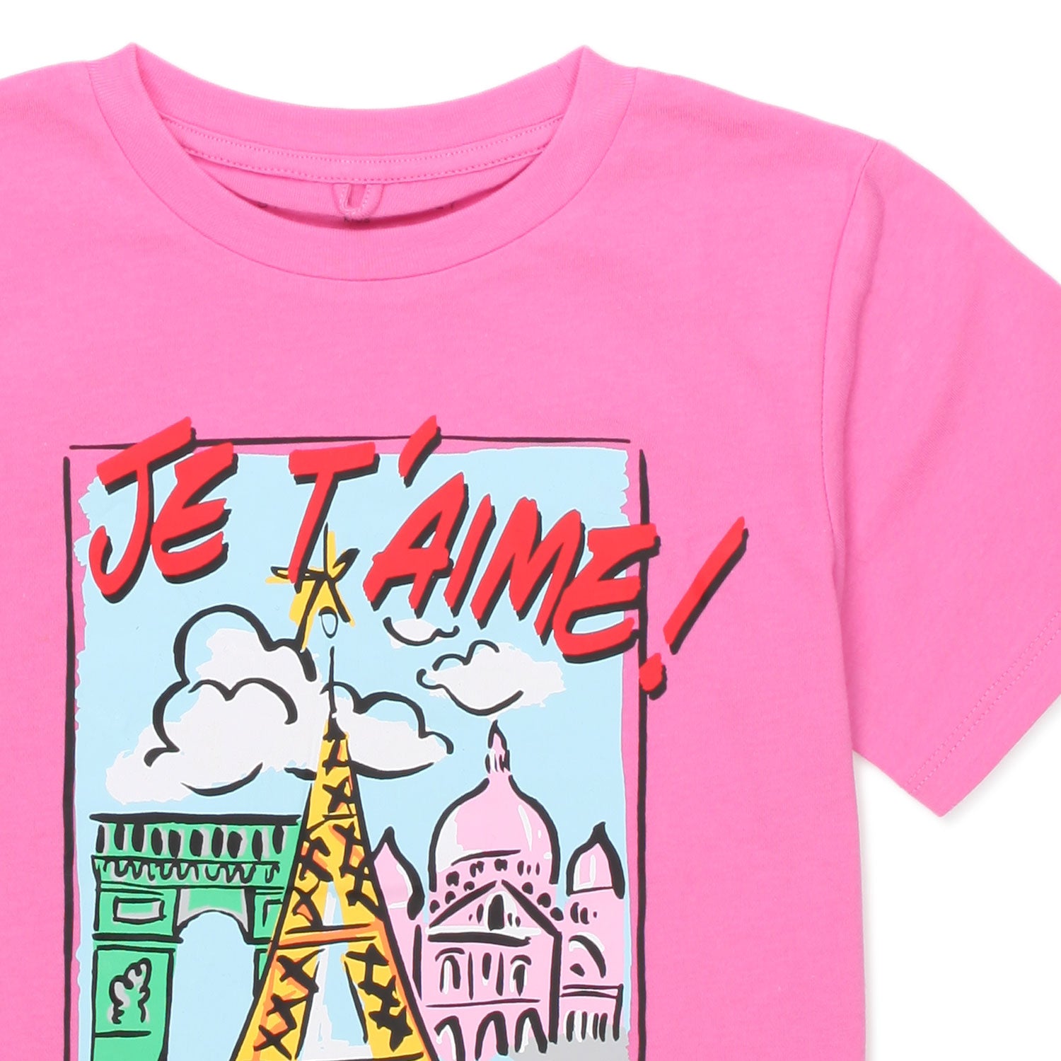 T-SHIRT ROSA CON STAMPA PARIGI BAMBINA E TEEN - annameglio.com abbigliamento moda