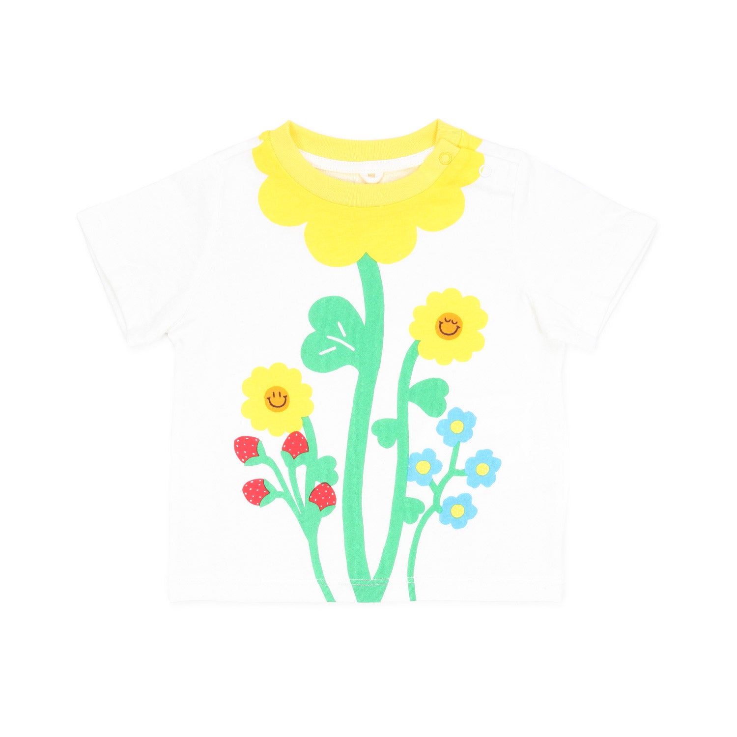 T-SHIRT BIANCA CON FIORI BAMBINA BABY - annameglio.com abbigliamento moda