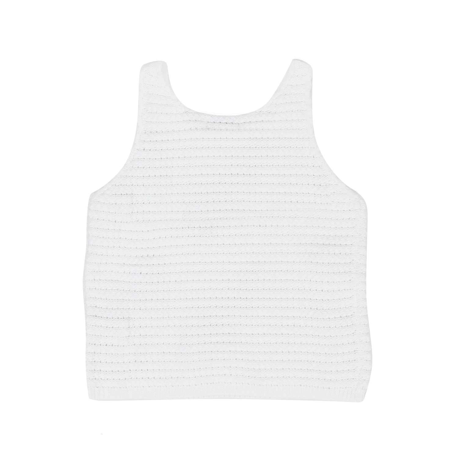 TOP UNCINETTO BIANCO CON FIORI BAMBINA E TEEN - annameglio.com abbigliamento moda