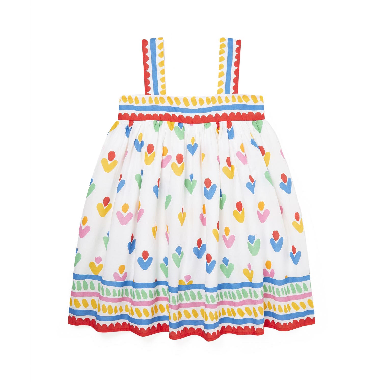 ABITO IN VOILE BIANCO E MULTICOLOR BAMBINA - annameglio.com abbigliamento moda