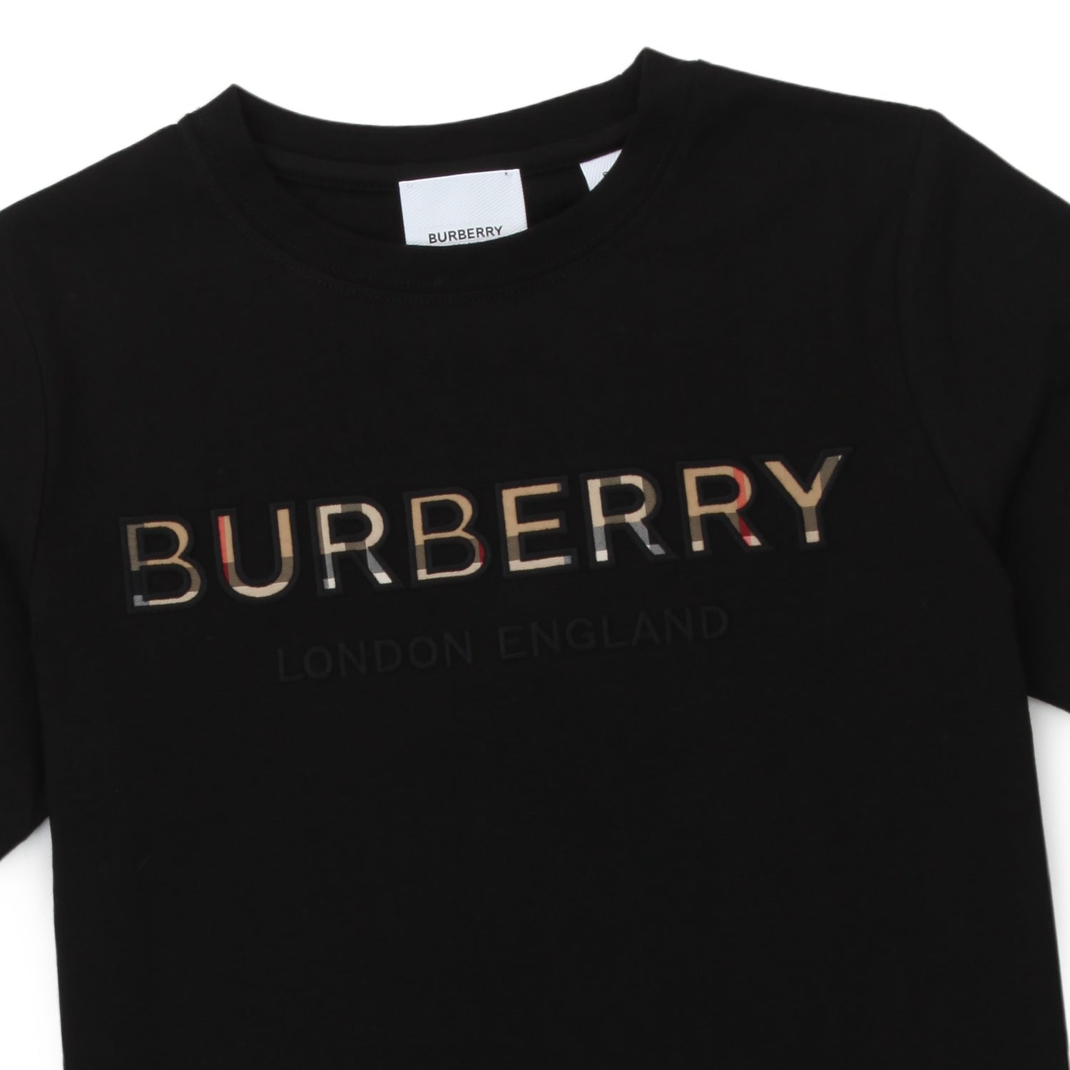 T-SHIRT UNISEX NERA LOGO CHECK - annameglio.com abbigliamento moda