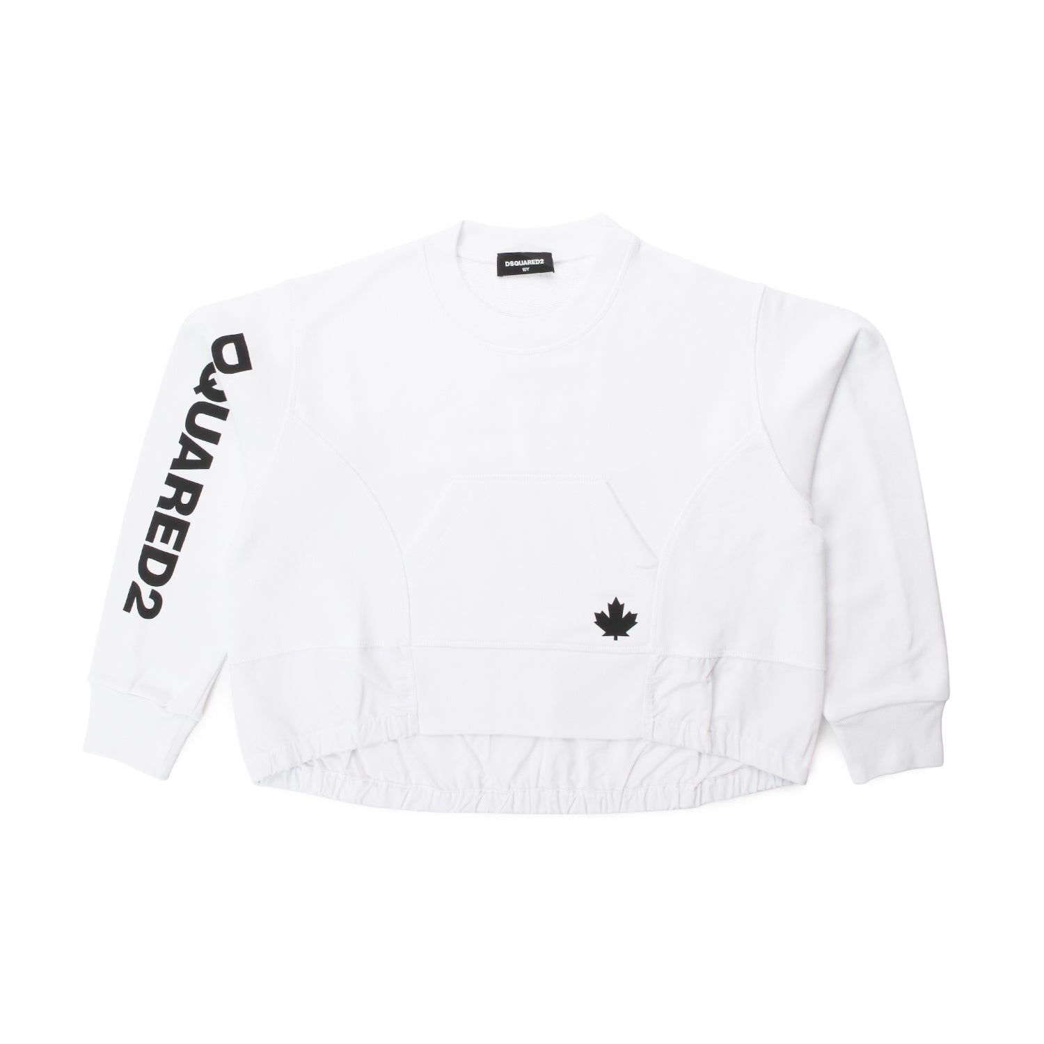 FELPA CROPPED BIANCA CON LOGO BAMBINA E TEEN - annameglio.com abbigliamento moda