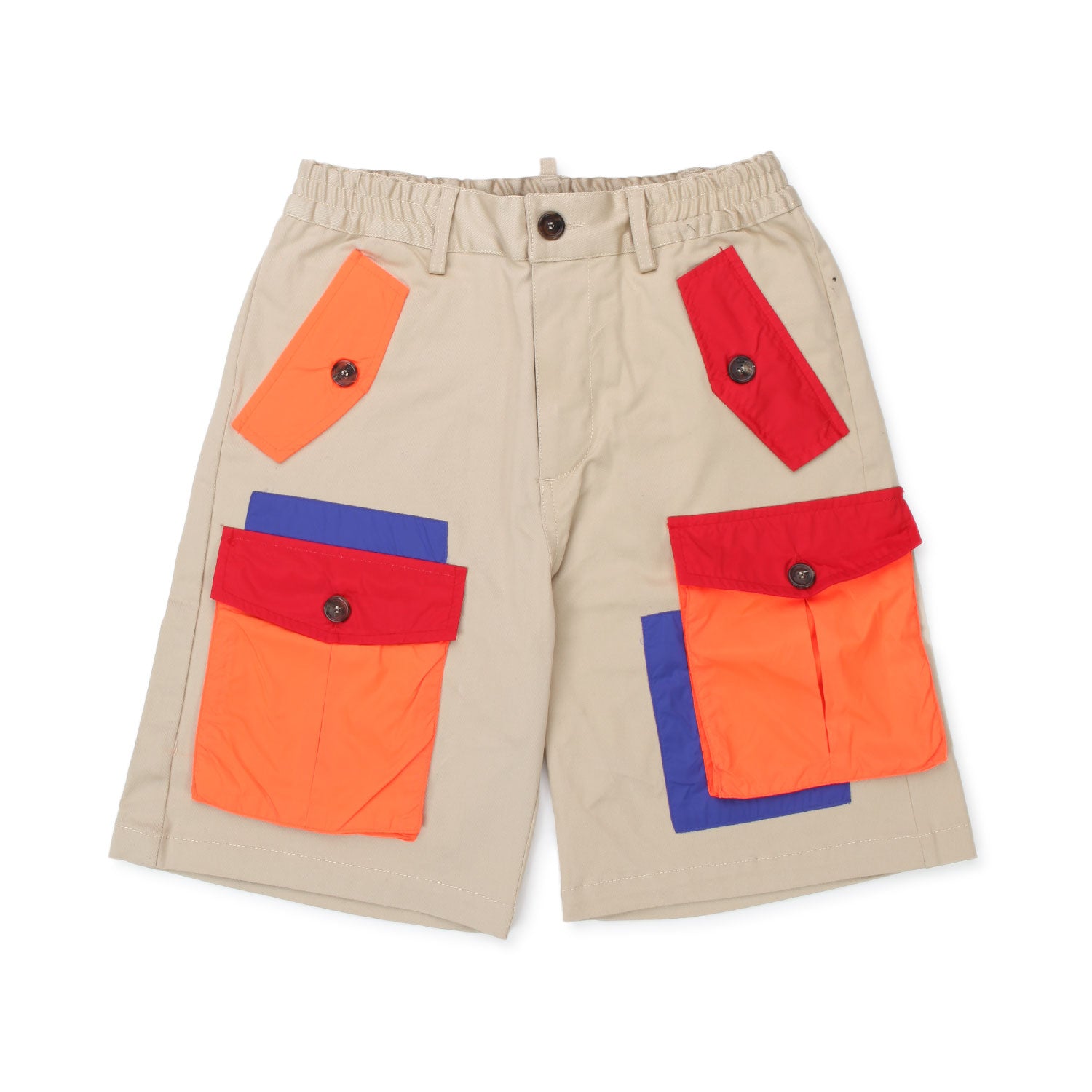 BERMUDA BEIGE CON TASCHE MULTICOLOR BAMBINO E TEEN - annameglio.com abbigliamento moda