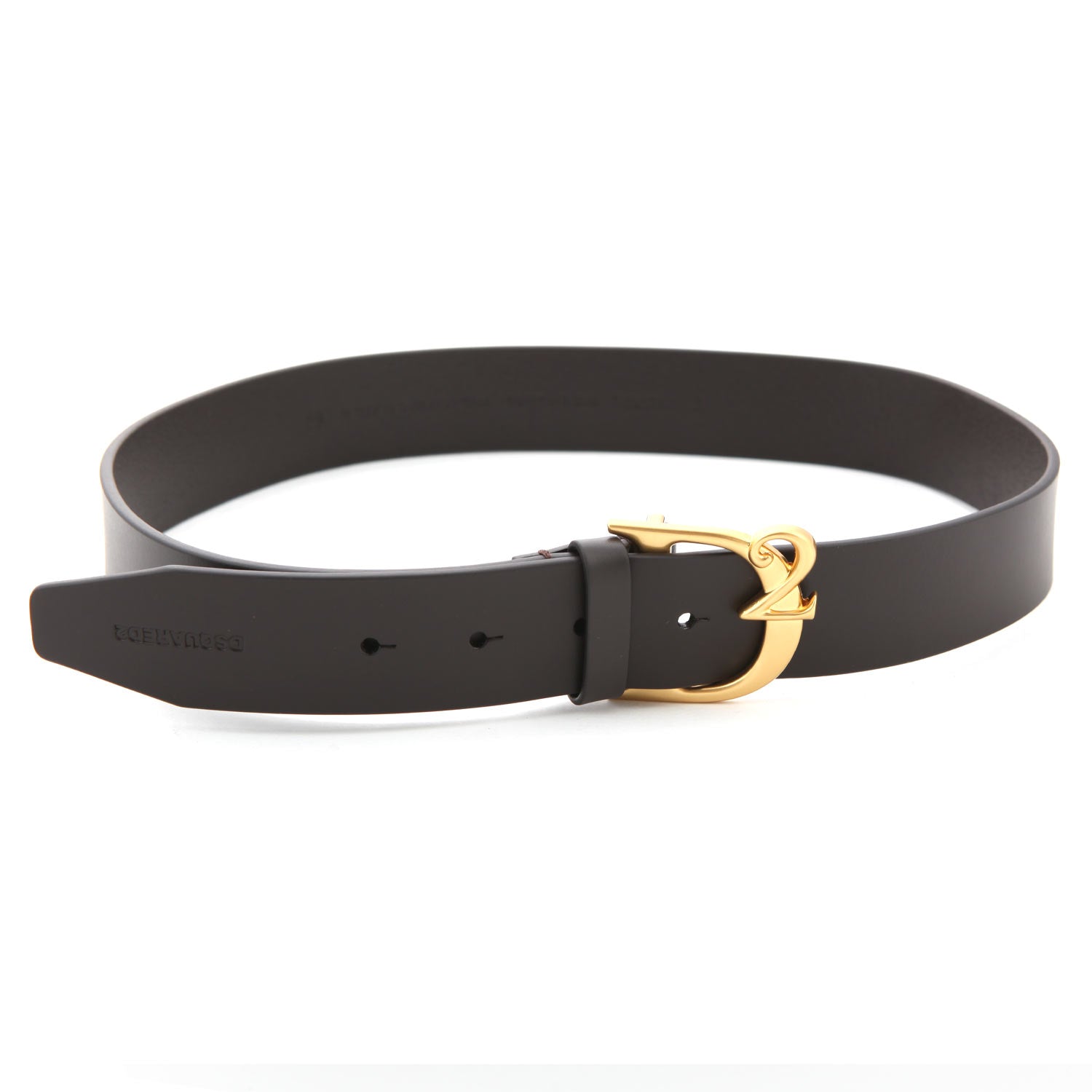 CINTURA UNISEX IN PELLE MARRONE CON MONOGRAMMA - annameglio.com abbigliamento moda