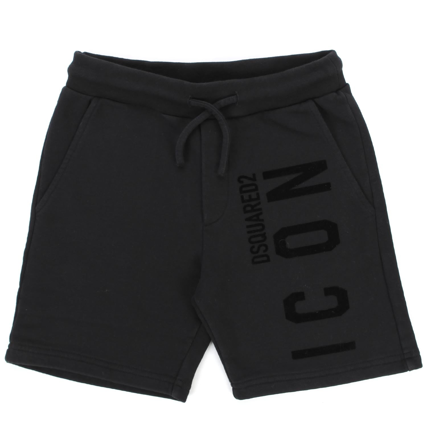 SHORTS ICON IN FELPA NERI BAMBINA E TEEN - annameglio.com abbigliamento moda