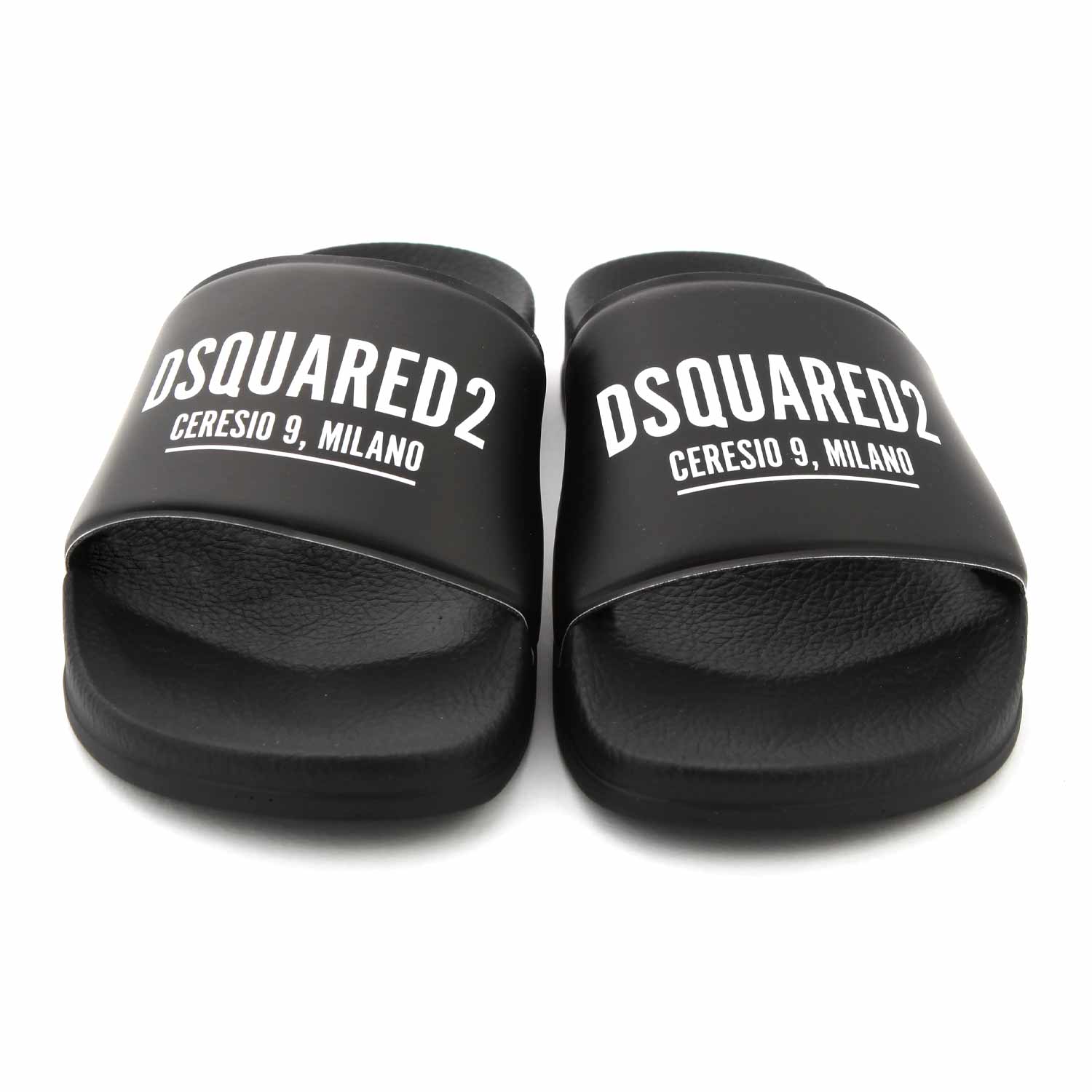 SLIDES UNISEX NERE CON LOGO BIANCO - annameglio.com abbigliamento moda