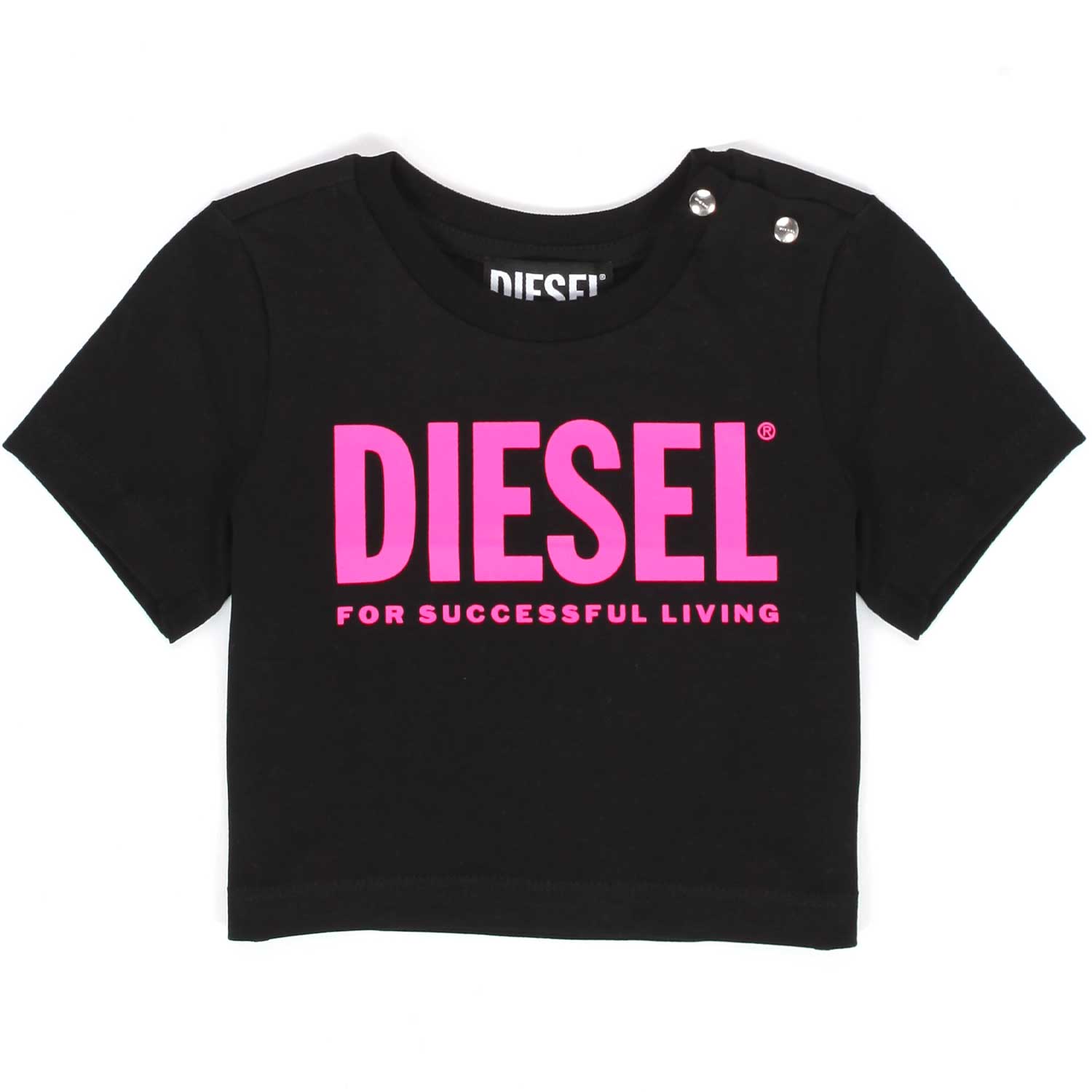 T-SHIRT CROPPED NERA E FUCSIA BAMBINA BABY - annameglio.com abbigliamento moda