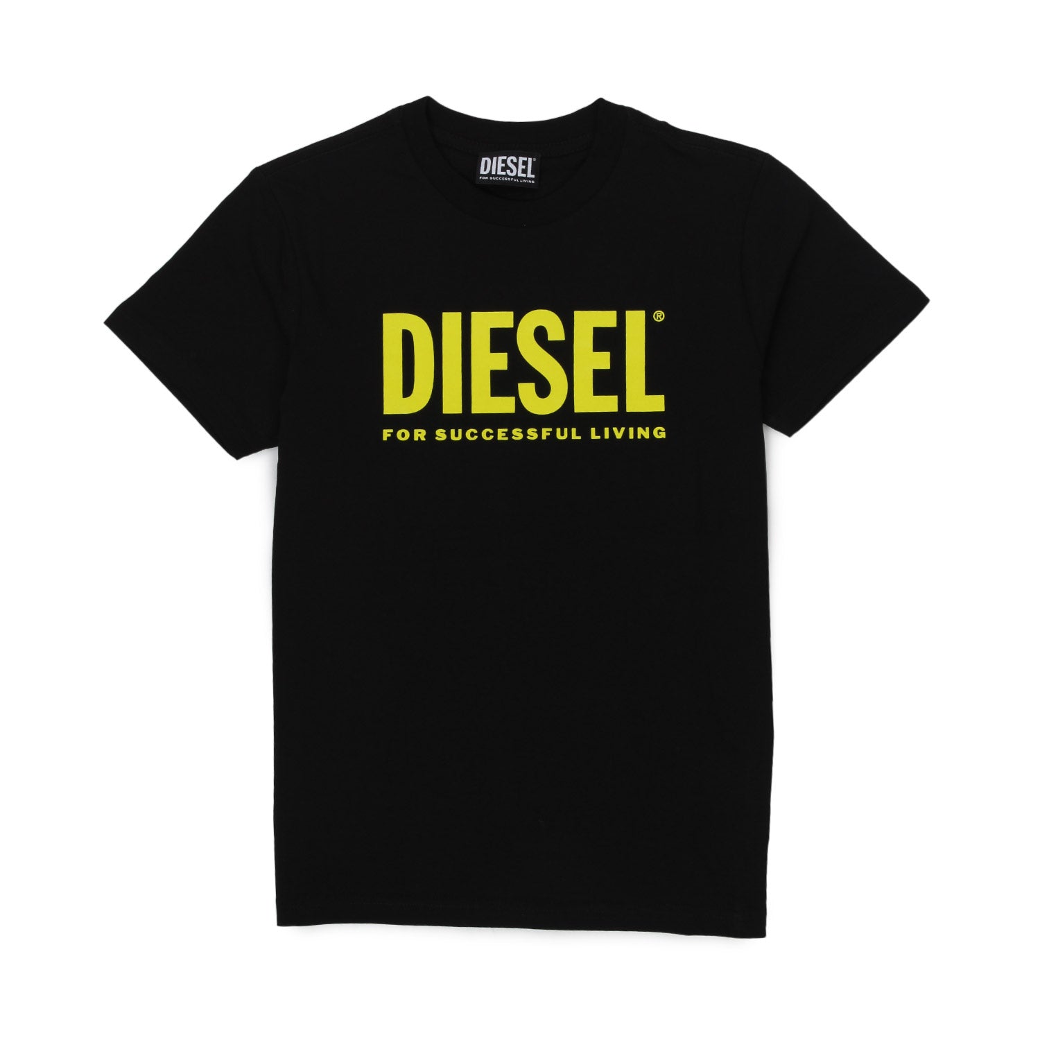 T-SHIRT UNISEX NERA CON LOGO GIALLO - annameglio.com abbigliamento moda