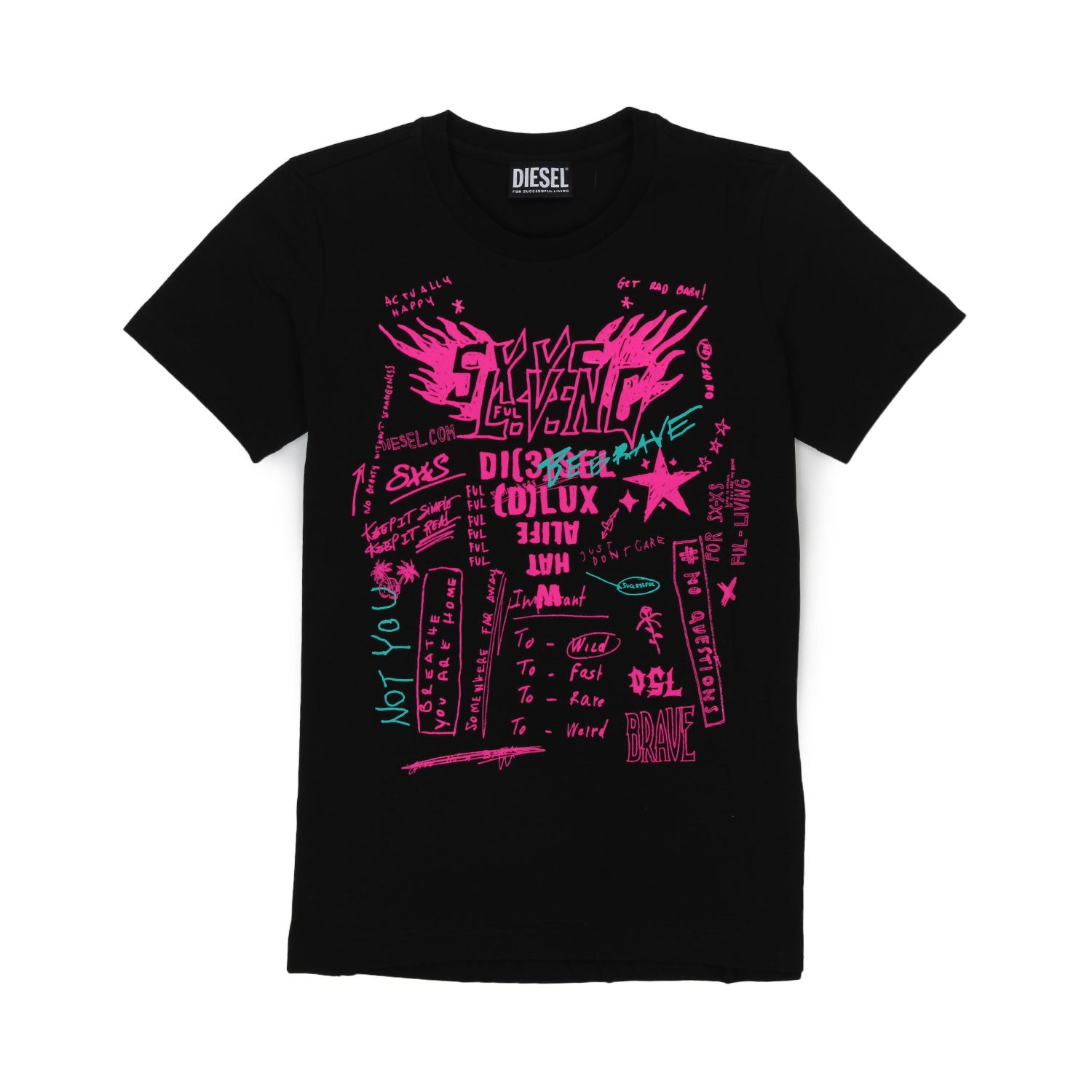 T-SHIRT NERA E FUCSIA BAMBINA E TEENAGER - annameglio.com abbigliamento moda