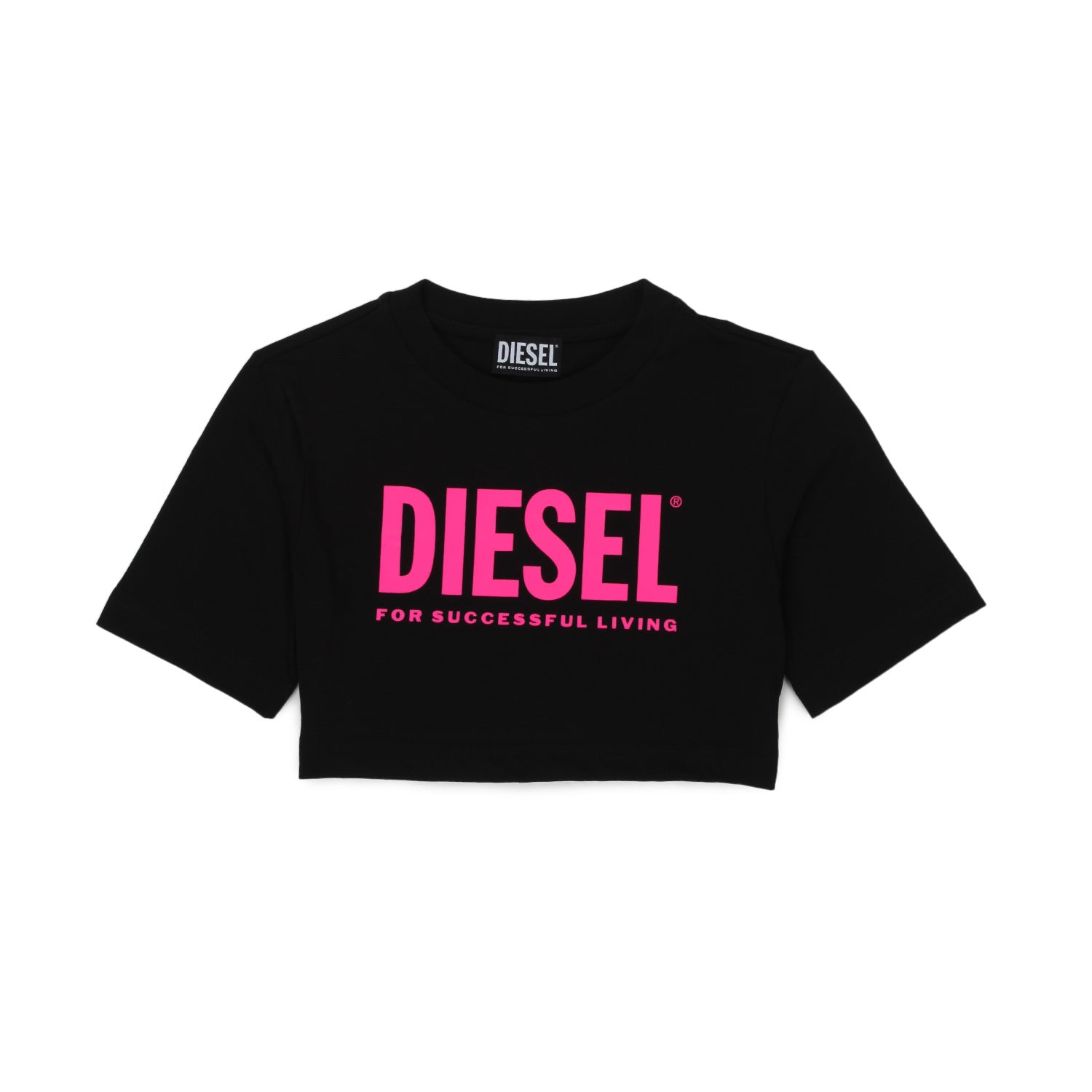T-SHIRT CROPPED NERA E FUCSIA BAMBINA E TEEN - annameglio.com abbigliamento moda