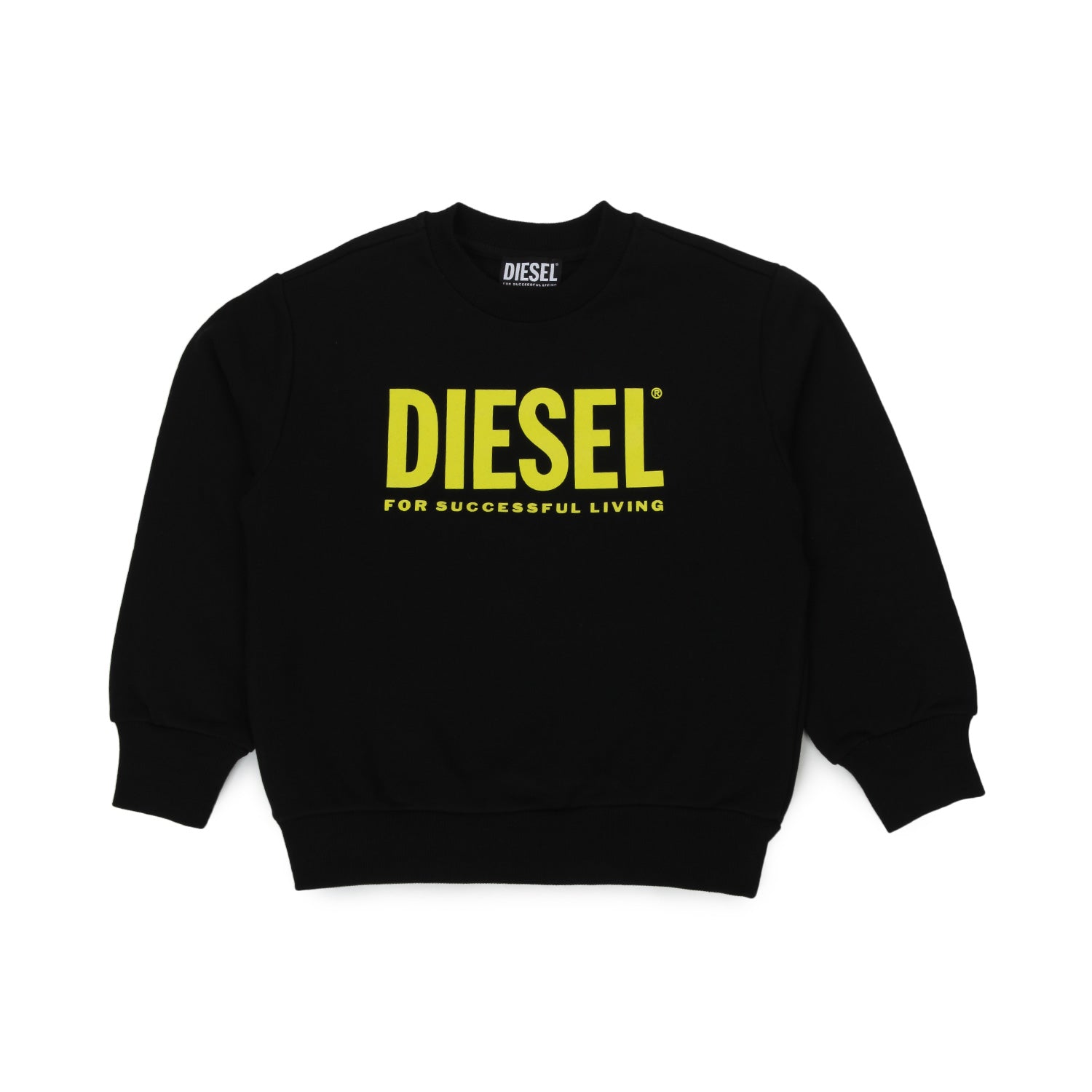 FELPA UNISEX NERA CON LOGO GIALLO - annameglio.com abbigliamento moda