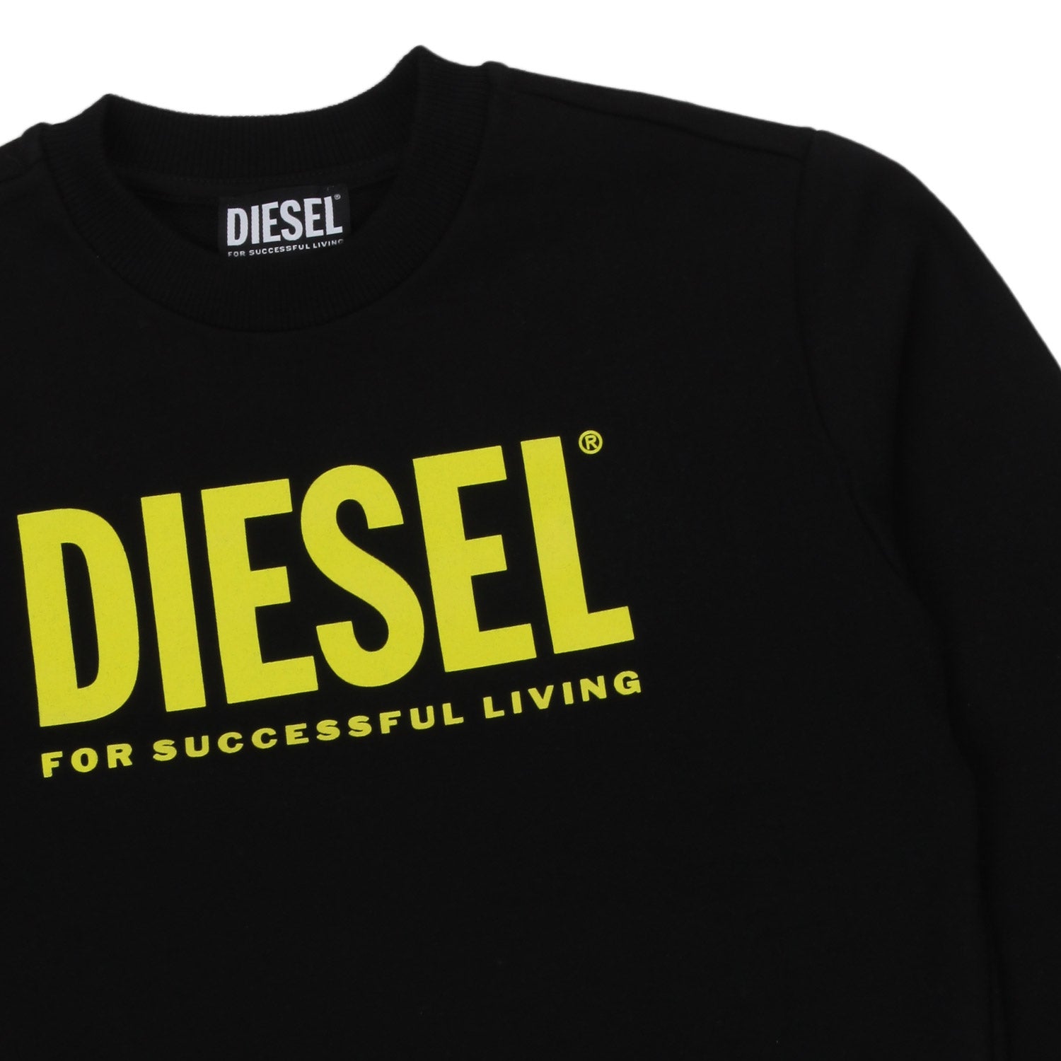 FELPA UNISEX NERA CON LOGO GIALLO - annameglio.com abbigliamento moda