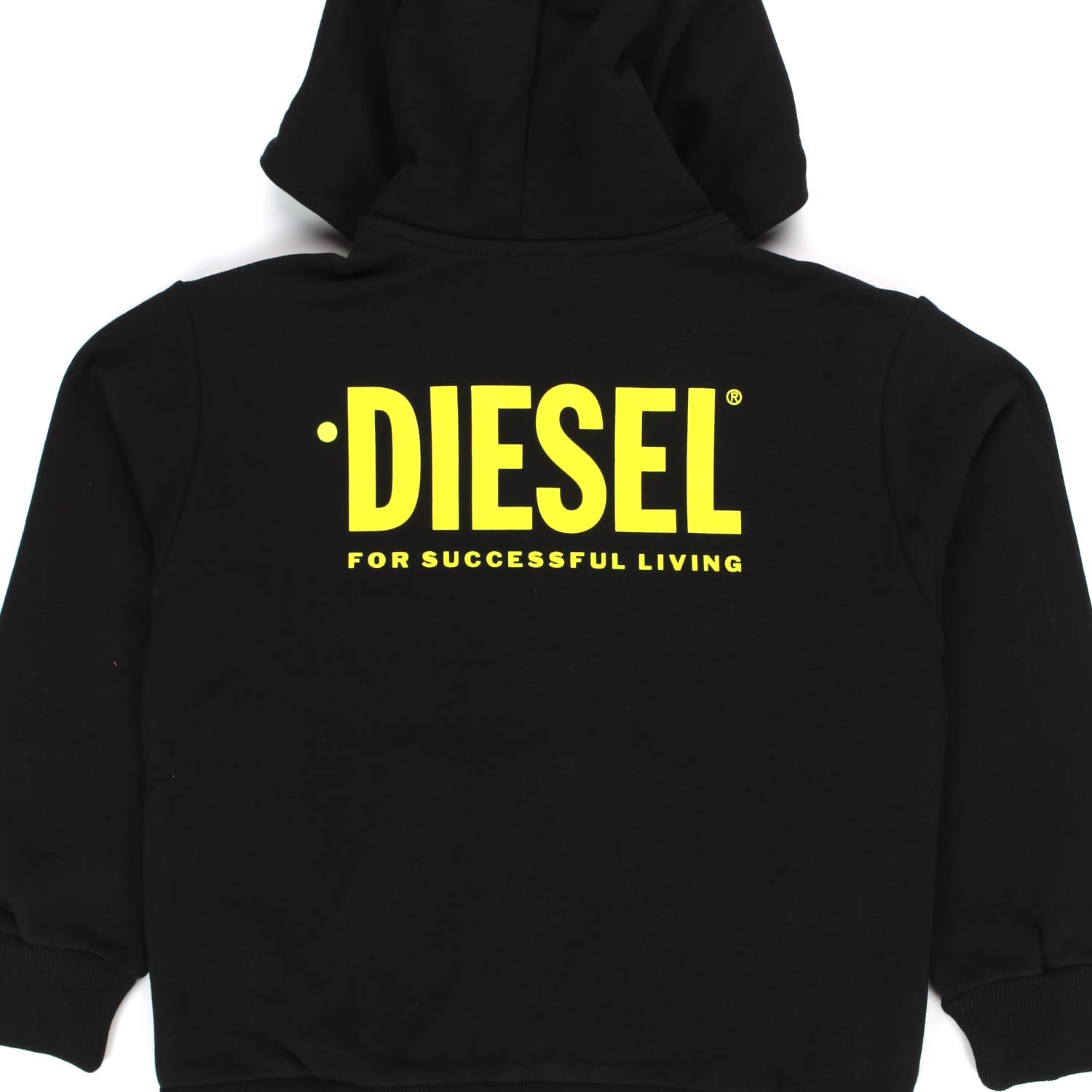 FELPA HOODIE UNISEX NERA CON LOGO GIALLO - annameglio.com abbigliamento moda