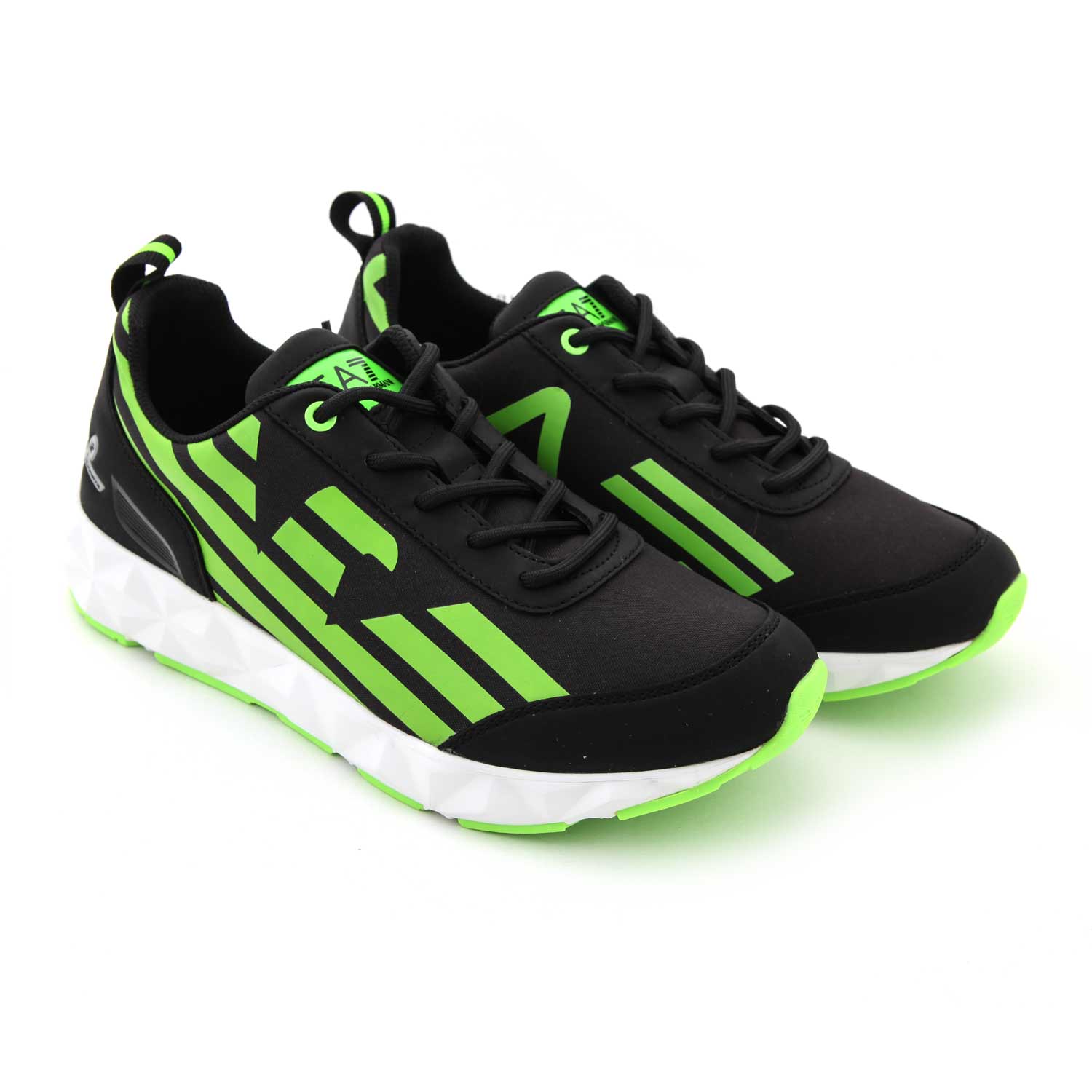 SNEAKER NERA CON AQUILOTTO VERDE FLUO - annameglio.com abbigliamento moda