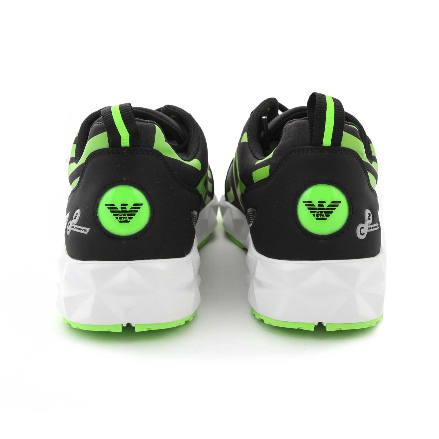 SNEAKER NERA CON AQUILOTTO VERDE FLUO - annameglio.com abbigliamento moda