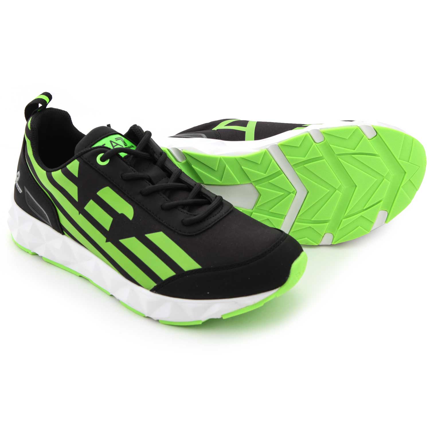 SNEAKER NERA CON AQUILOTTO VERDE FLUO - annameglio.com abbigliamento moda