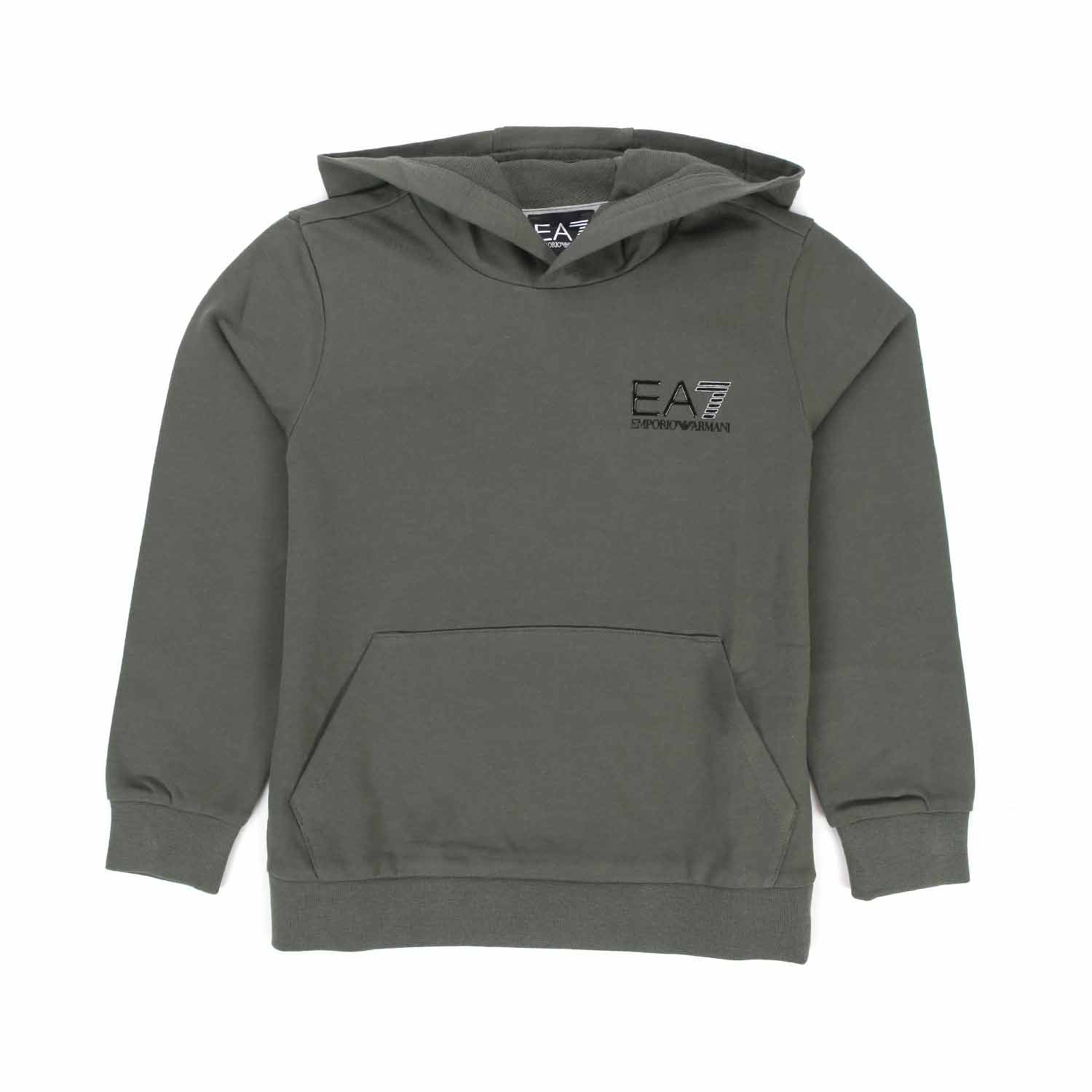 FELPA HOODIE EA7 VERDE MILITARE BAMBINO E TEEN - annameglio.com abbigliamento moda