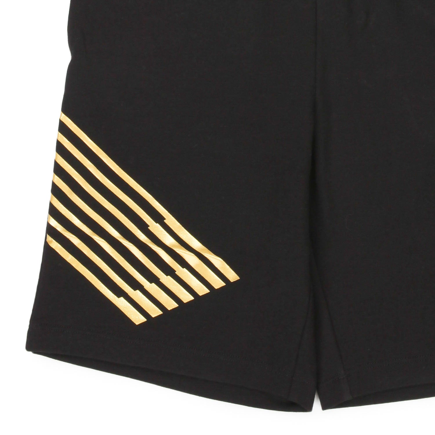 BERMUDA EA7 IN FELPA NERO E ORO BAMBINO E TEEN - annameglio.com abbigliamento moda