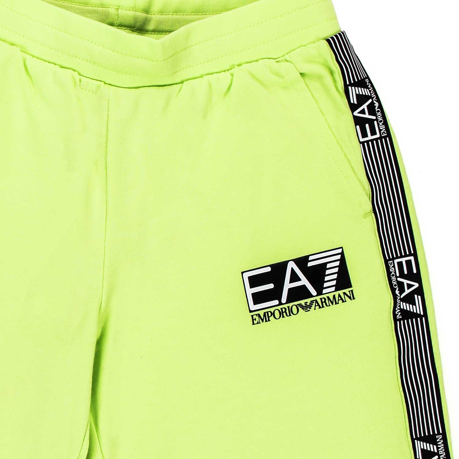 SHORTS VERDE LIME CON LOGHI EA7 BAMBINO E TEEN - annameglio.com abbigliamento moda