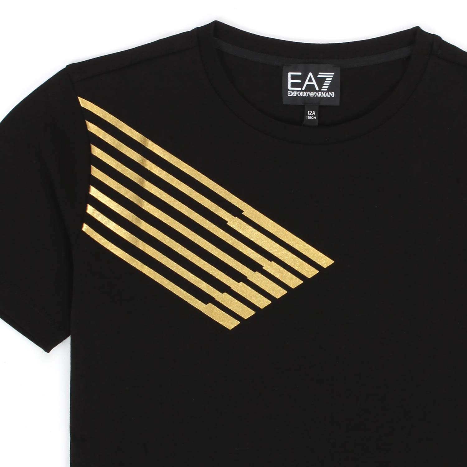 T-SHIRT EA7 NERA E ORO BAMBINO E TEEN - annameglio.com abbigliamento moda